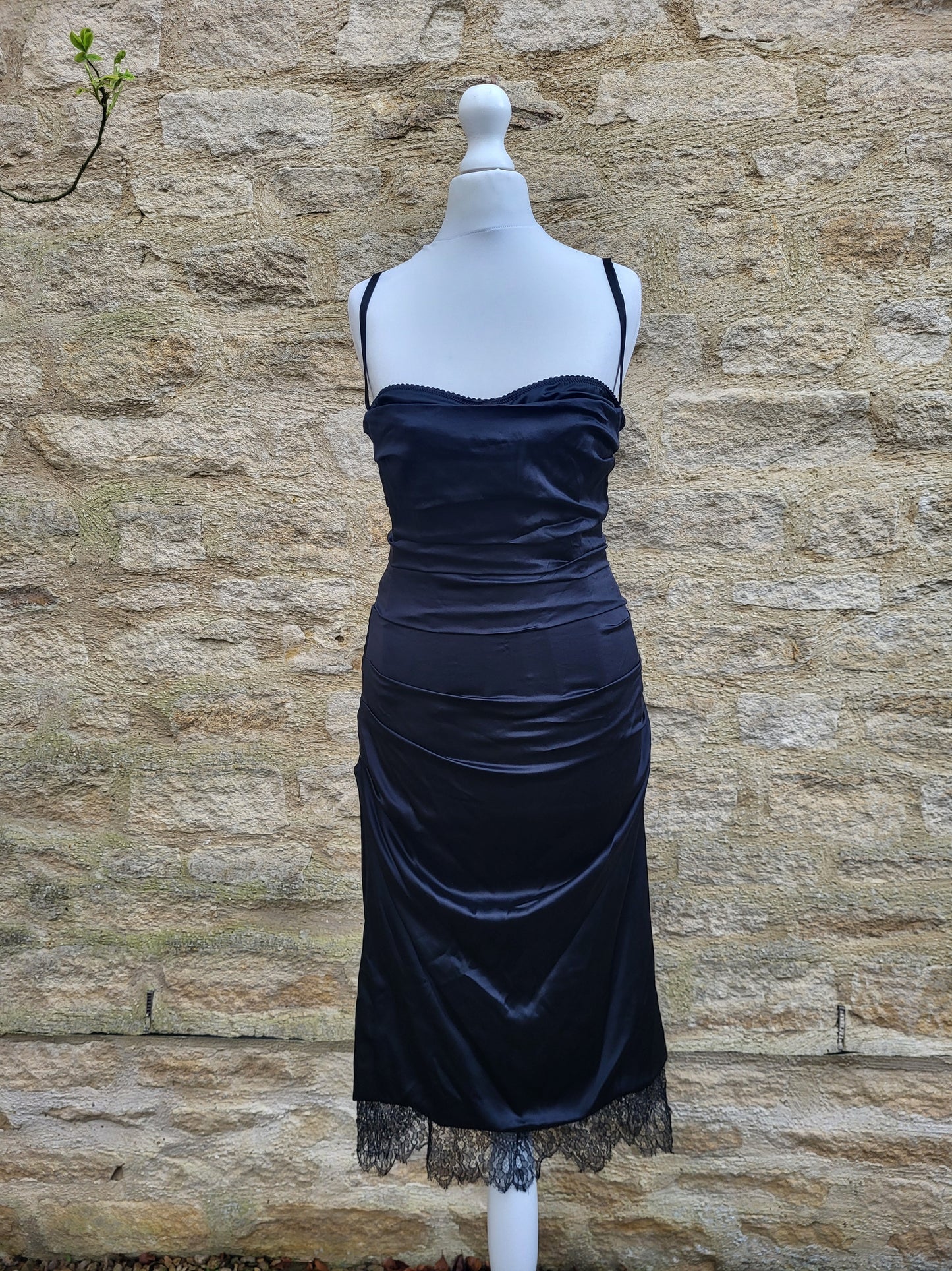 Vintage Dolce & Gabbana Black Silk Satin Dress