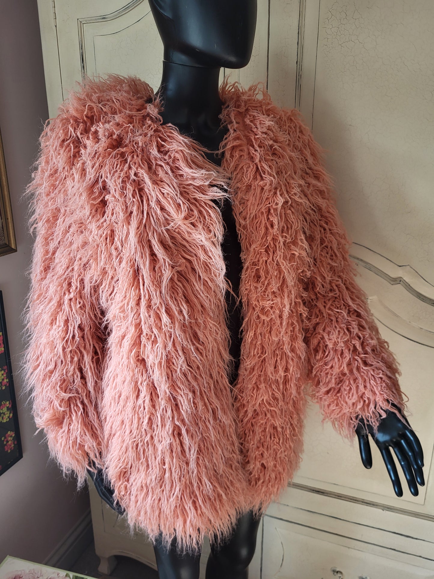 Vintage Peach Shaggy Jacket - Lost Ink