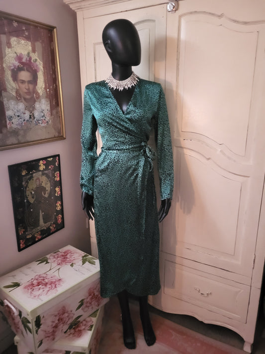 Dancing Leopard Deep Green Leopard Print Dress