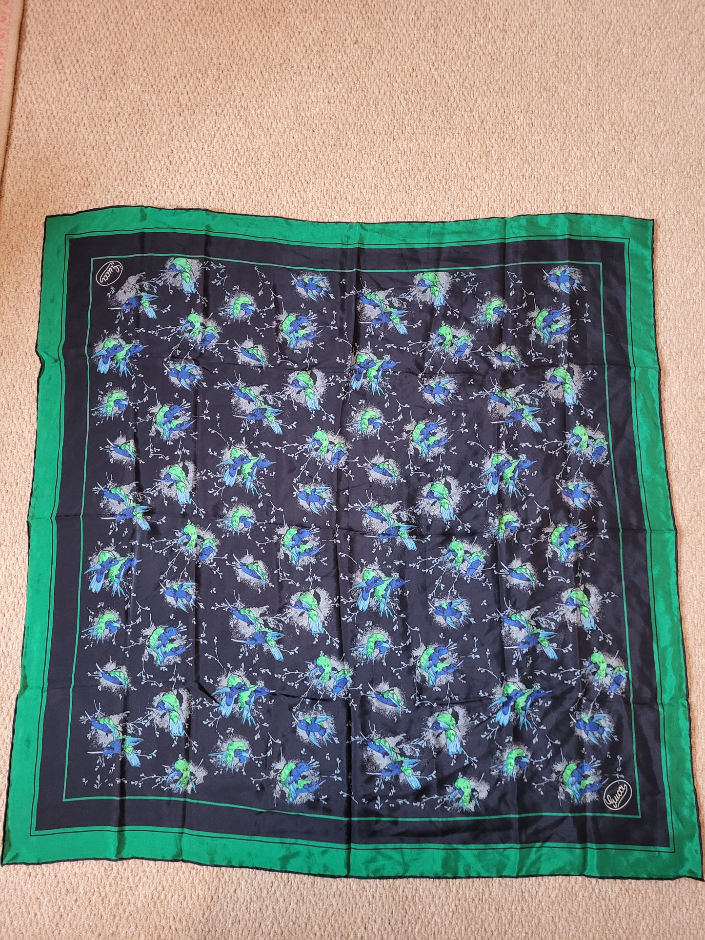 Gucci Vintage Silk Carré Scarf