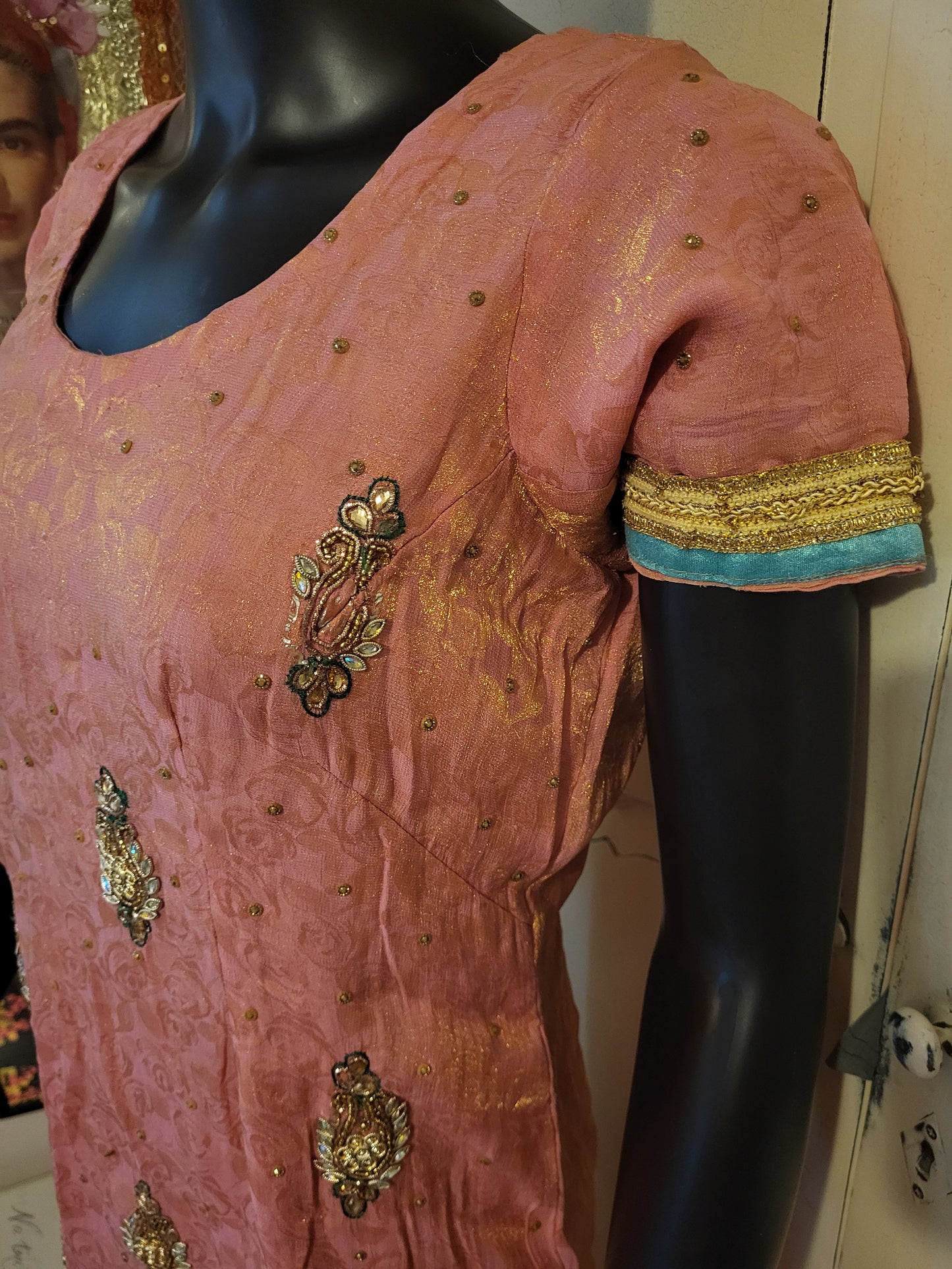 Pink Vintage Indian Shift Dress