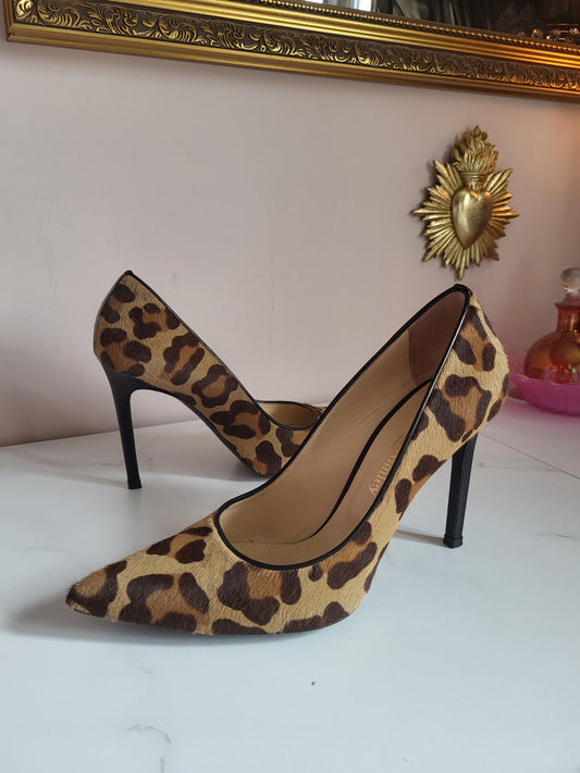 Russell & Bromley Ponyskin Leopard Court Heels