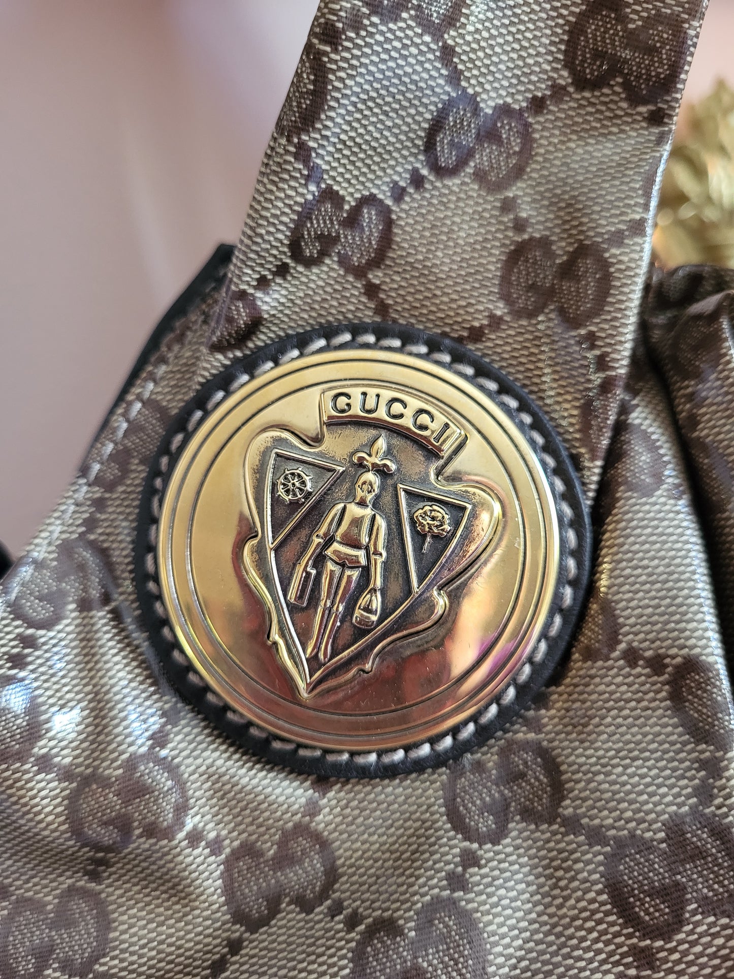 Gucci Hysteria Crystal Canvas and Leather Hobo Bag