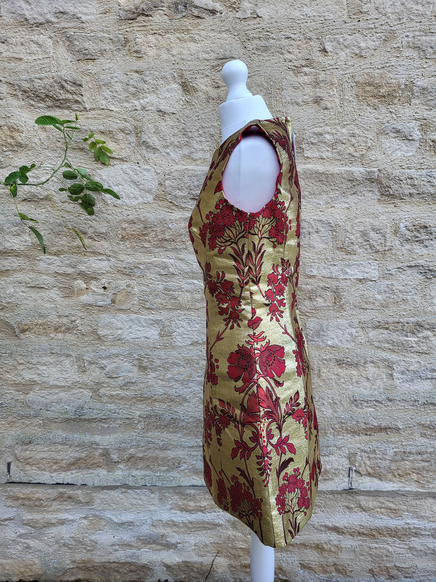 Dolce & Gabbana Gold Brocade Silk Mini Dress