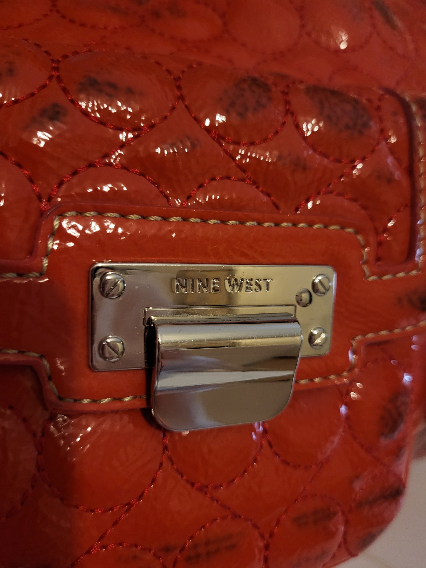 Nine West Large Patent Red Handbag