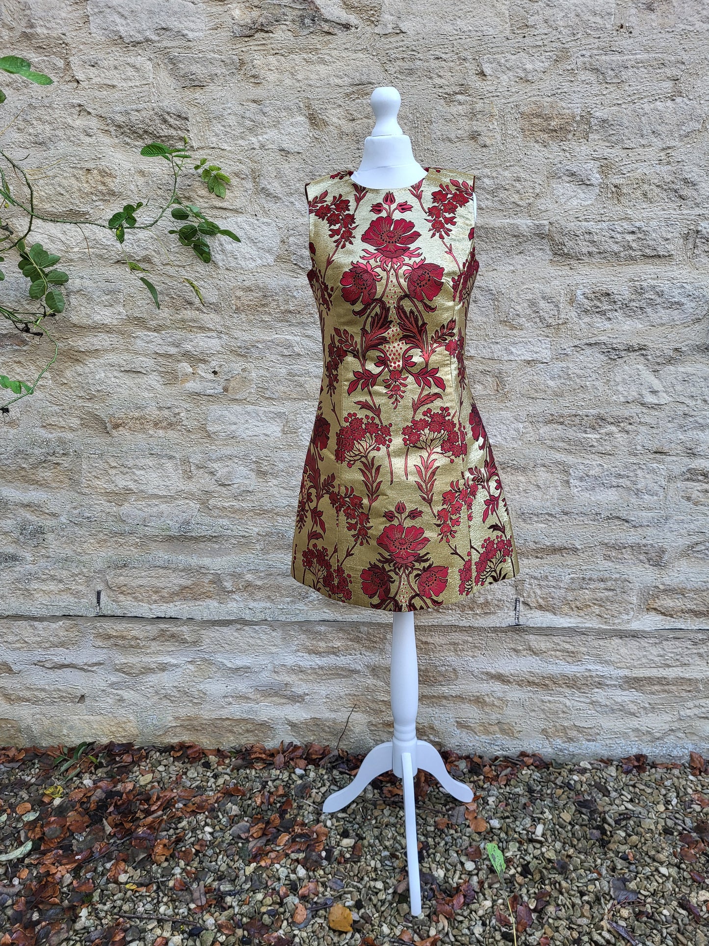 Dolce & Gabbana Gold Brocade Silk Mini Dress
