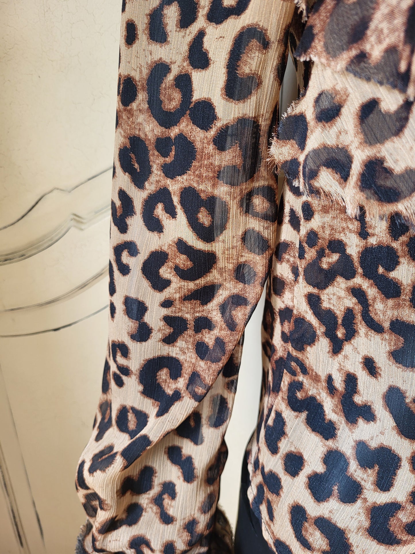 Leopard Print Pussy Bow Blouse