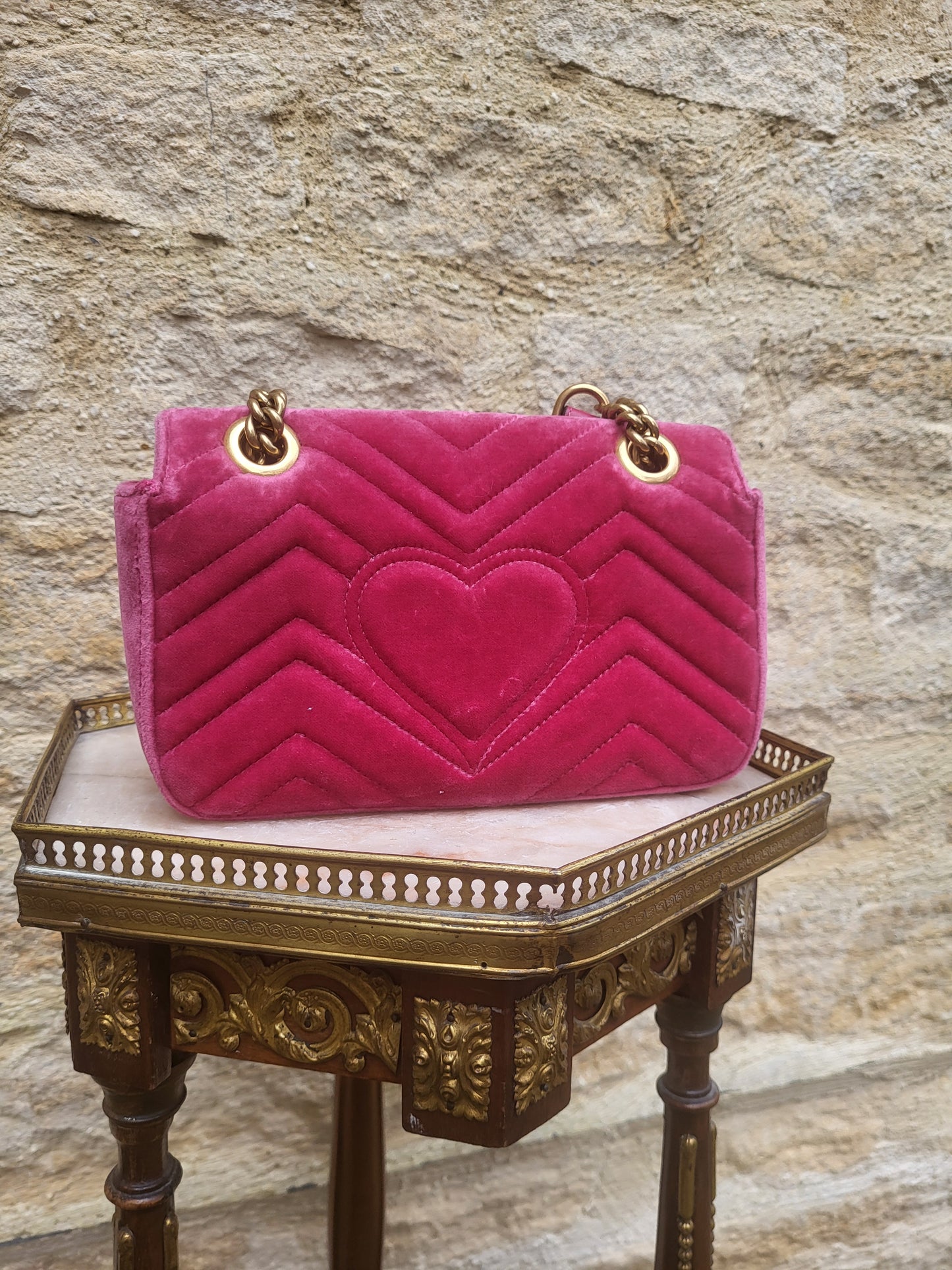 Gucci Crystal Embellished Velvet Marmont Bag