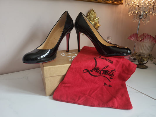 Christian Louboutin Patent Black Court Heels