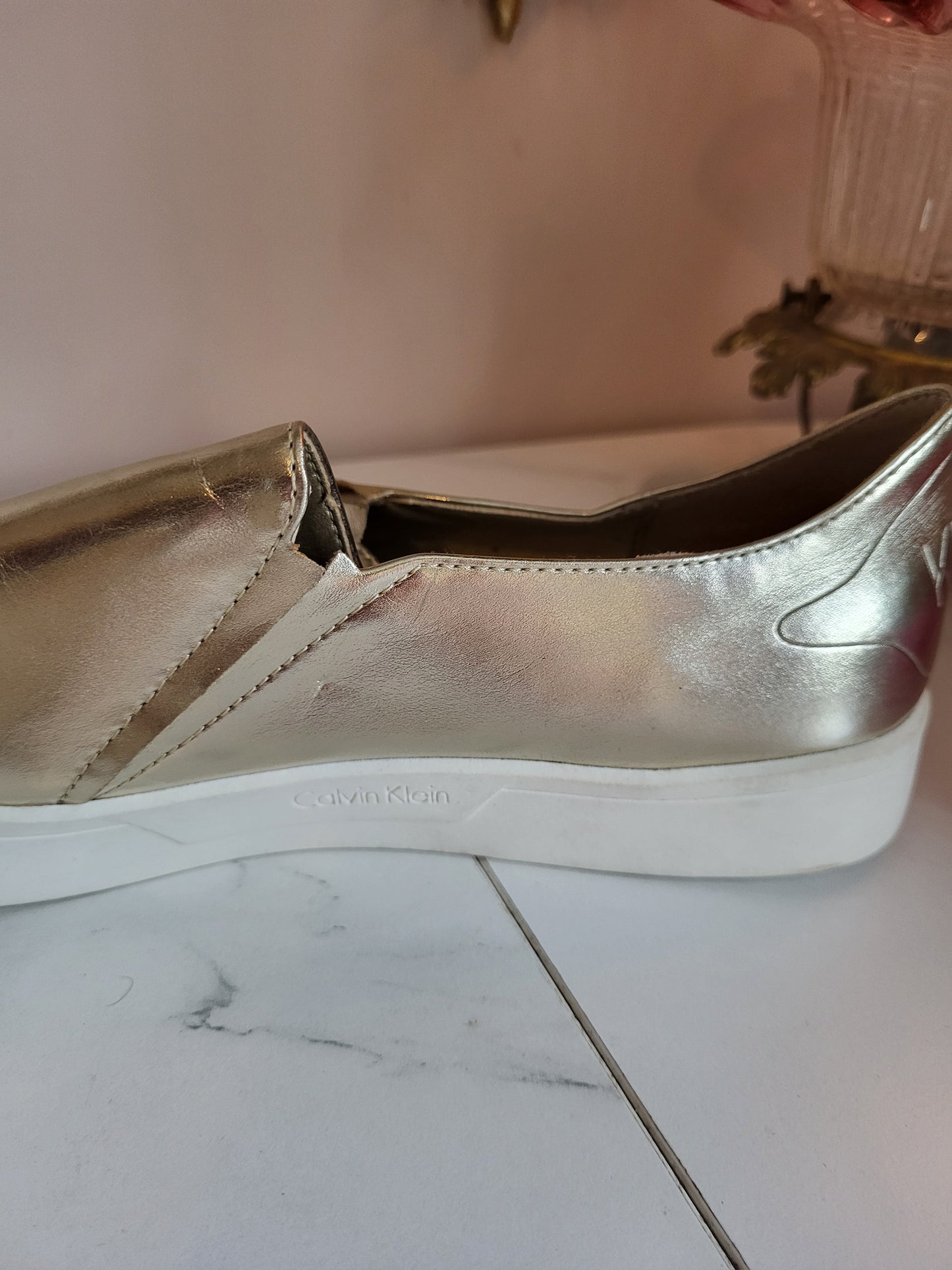 Calvin Klein Gold Slip on Shoes