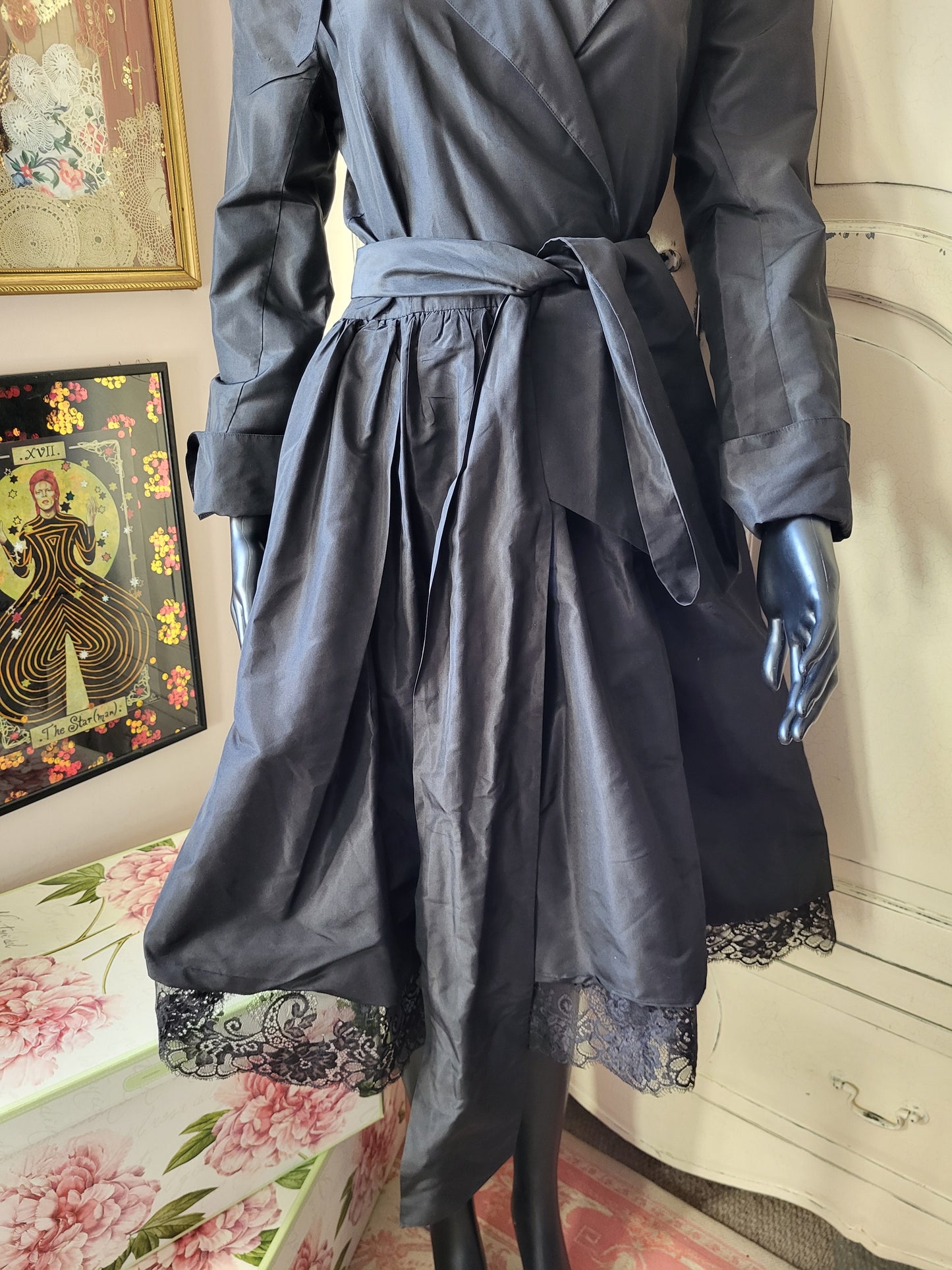 Vintage Diane Von Furstenberg 100% Silk Tulle Lined Shirt Dress