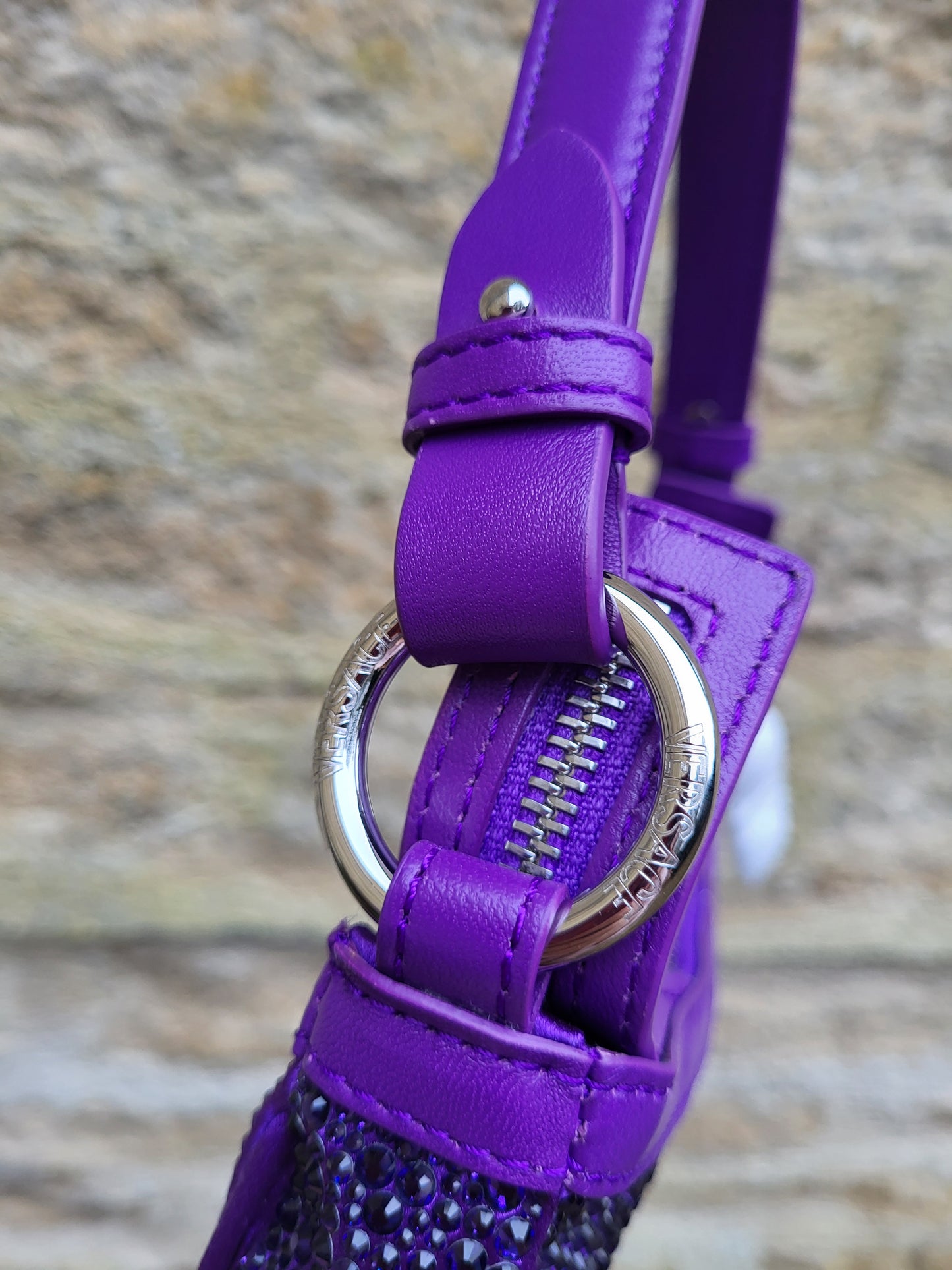 Versace Crystal Repeat Mini Hobo Bag BNWT