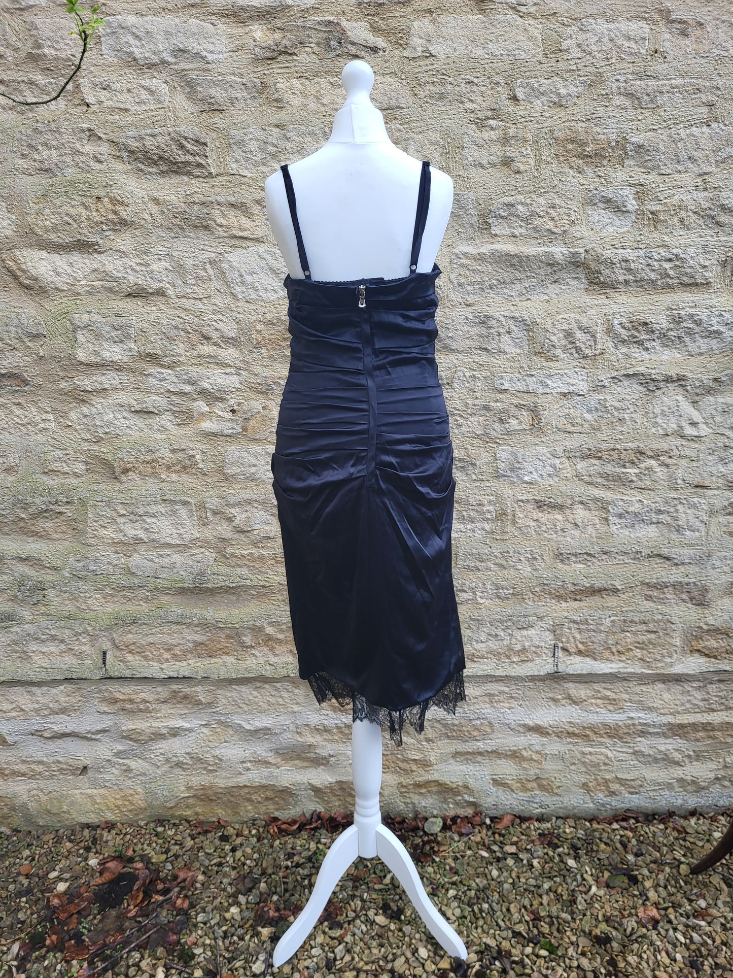 Vintage Dolce & Gabbana Black Silk Satin Dress