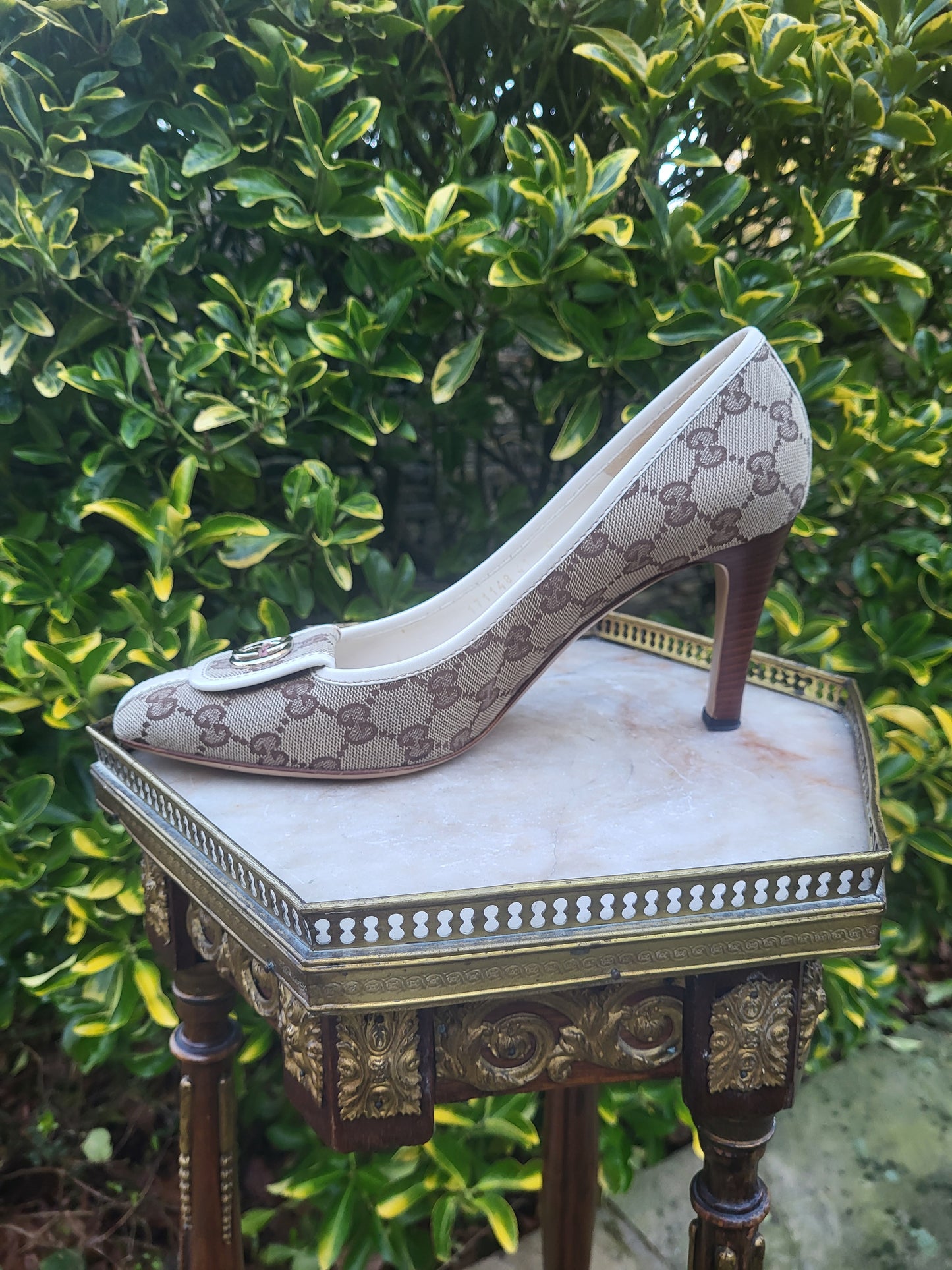 Gucci GG Monogram Canvas Pumps