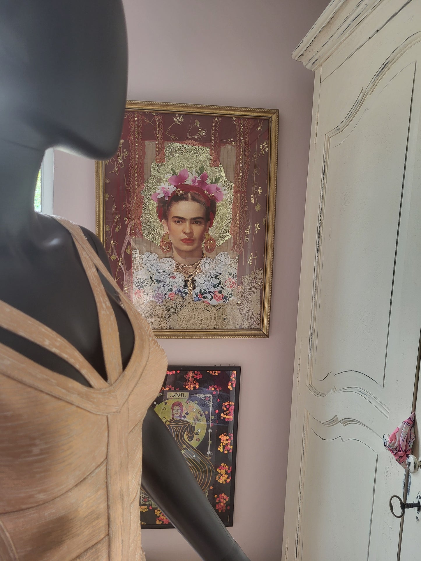 Molten Gold Bodycon Bandage Dress in the style of Hervé Léger