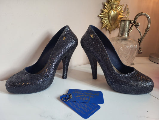 Vivienne Westwood Anglomania x Melissa Black Glitter Heels