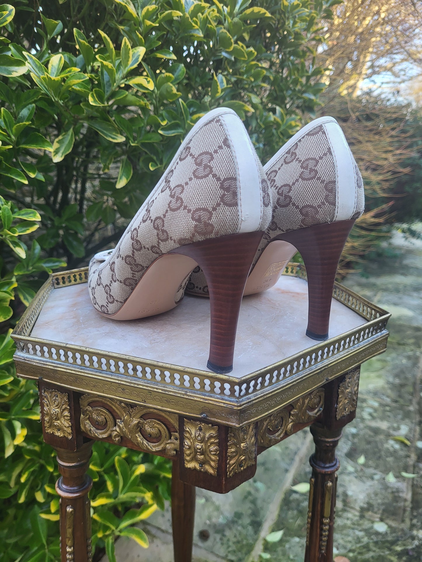 Gucci GG Monogram Canvas Pumps