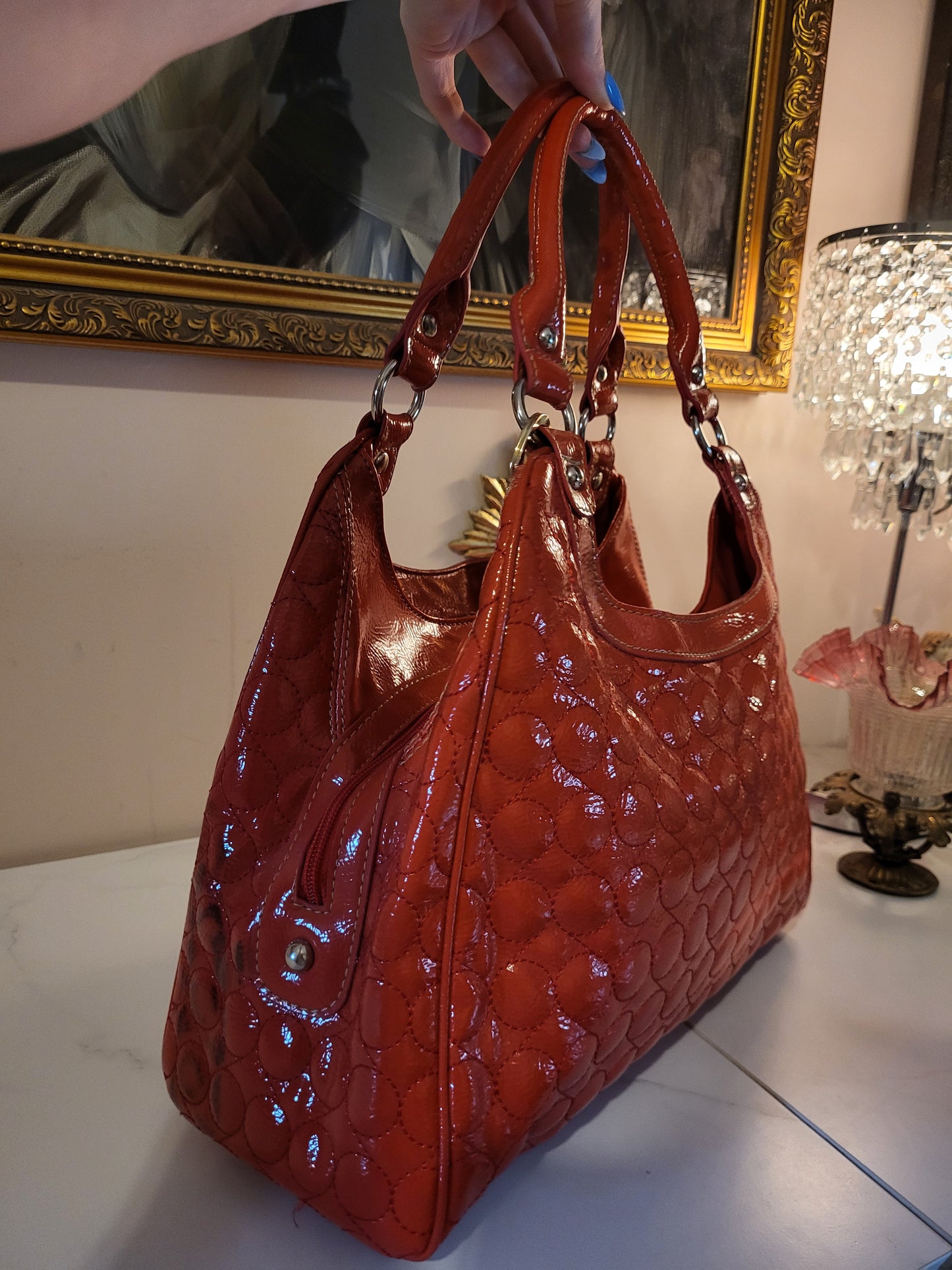 Nine West Large Patent Red Handbag