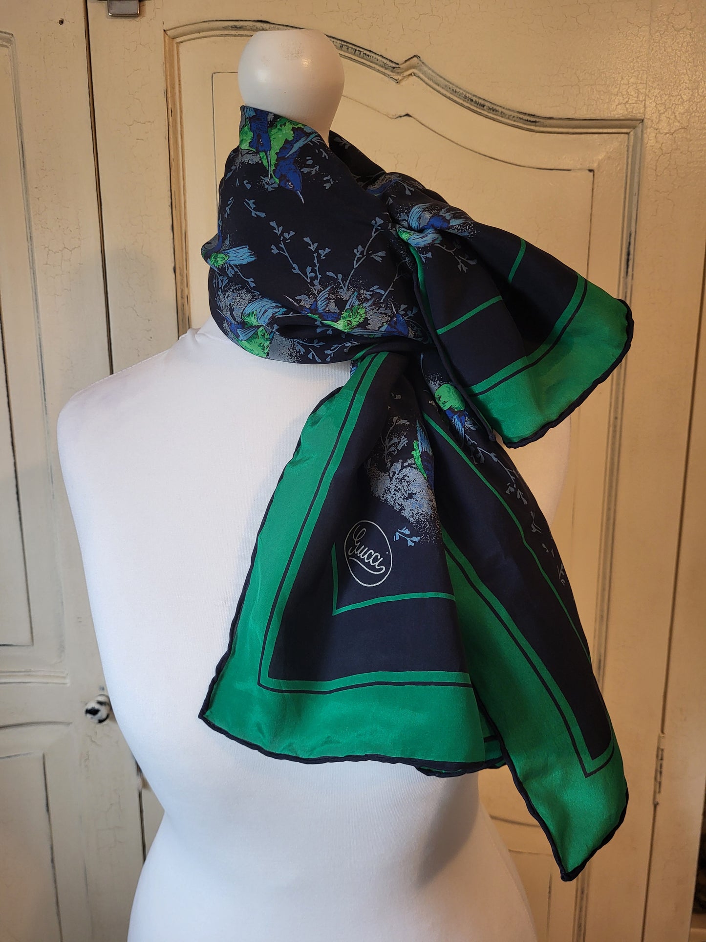 Gucci Vintage Silk Carré Scarf