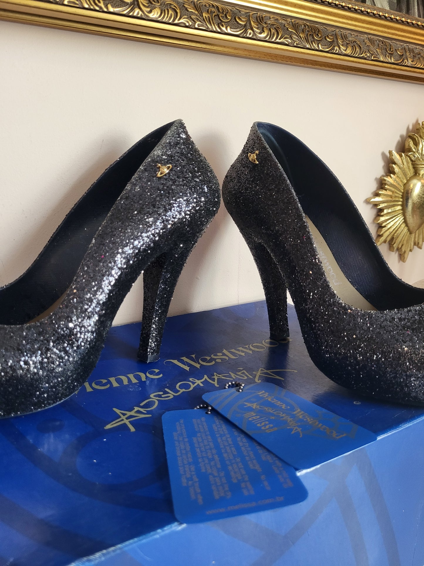 Vivienne Westwood Anglomania x Melissa Black Glitter Heels