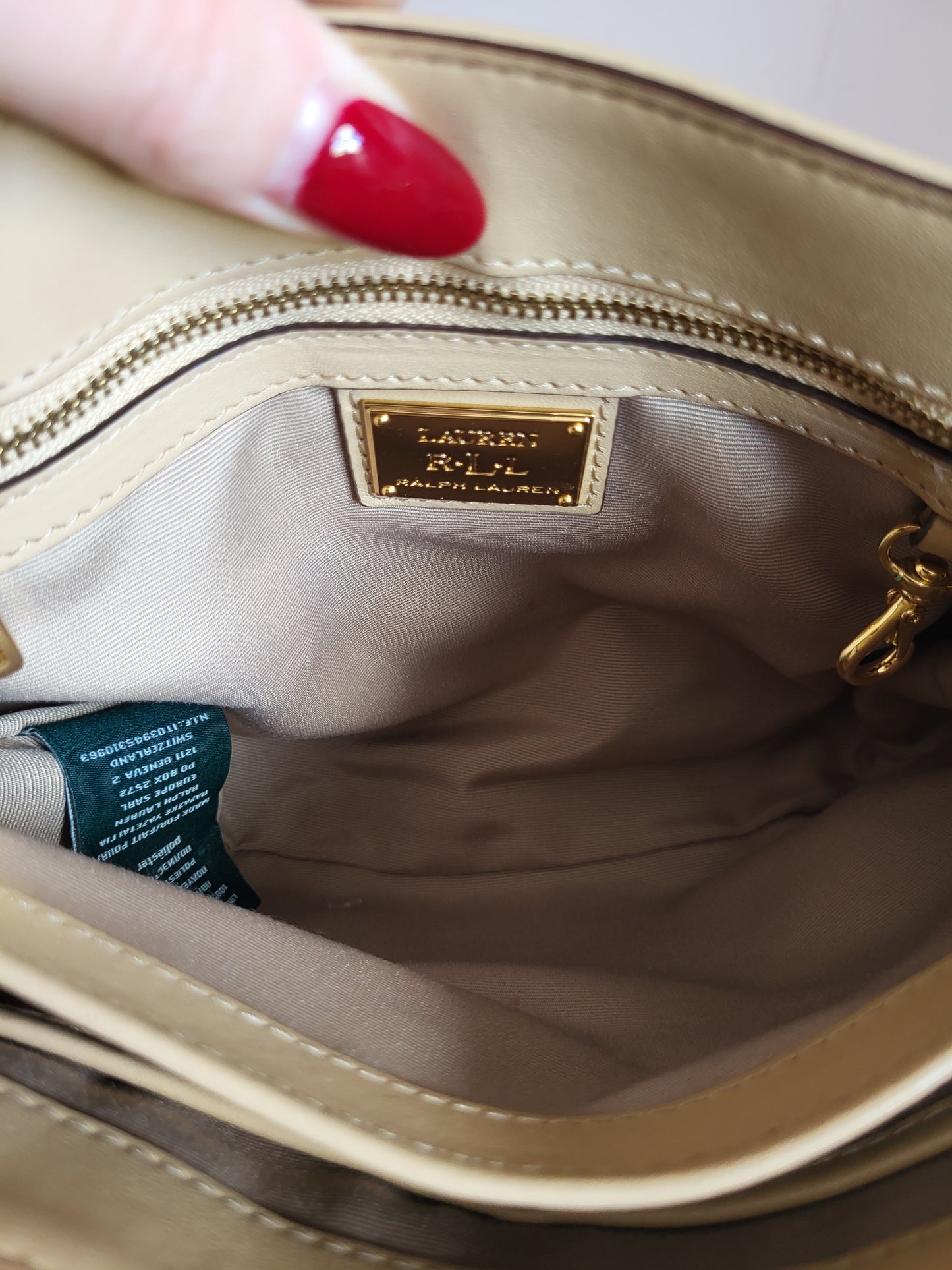 Ralph Lauren Equestrian Embossed Shoulder Bag