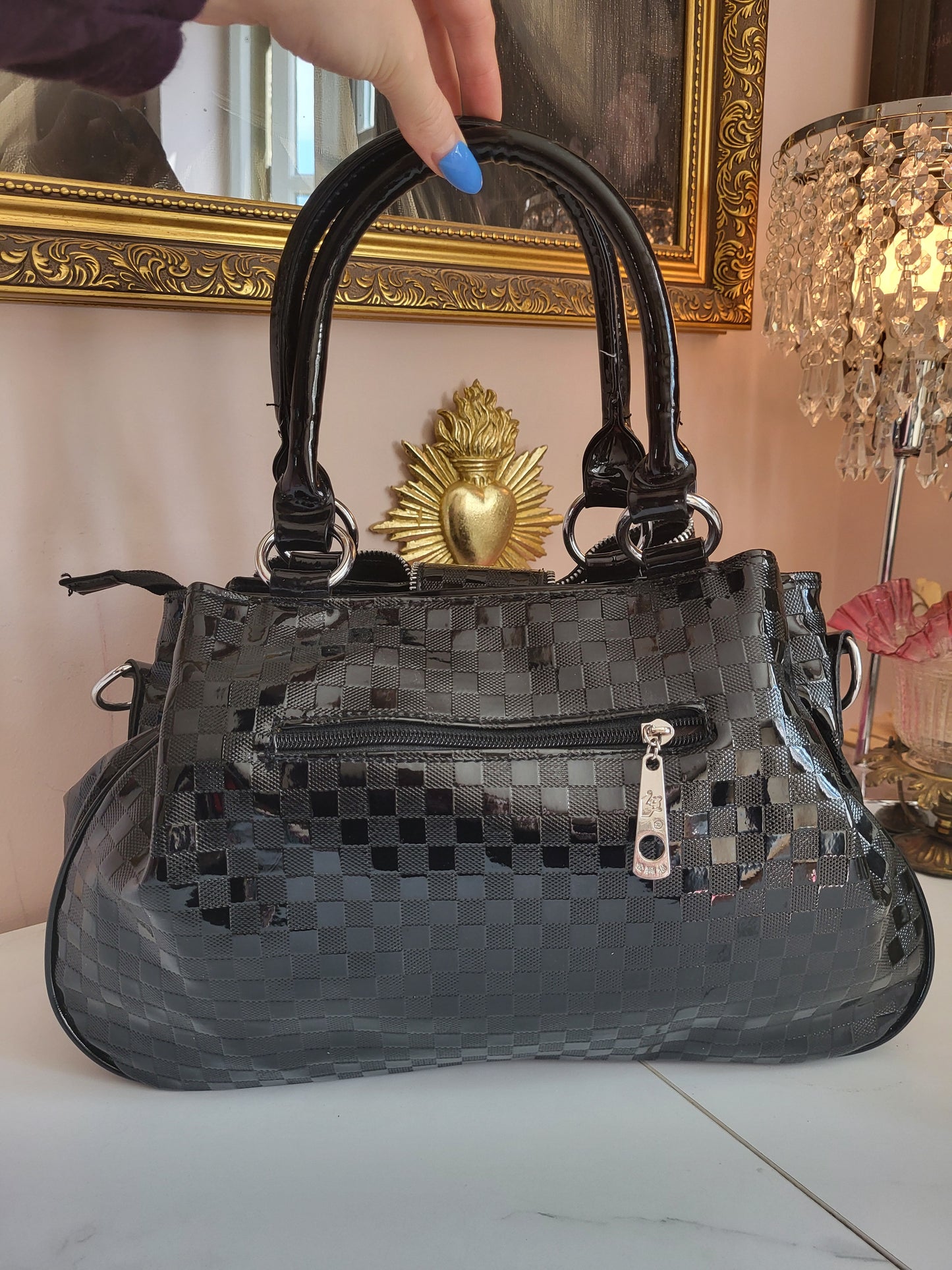 Jim Phimau Black Patent Bow Bag