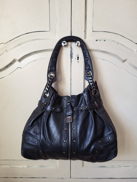 Aspinal of London Leather Biker Slouch Bag