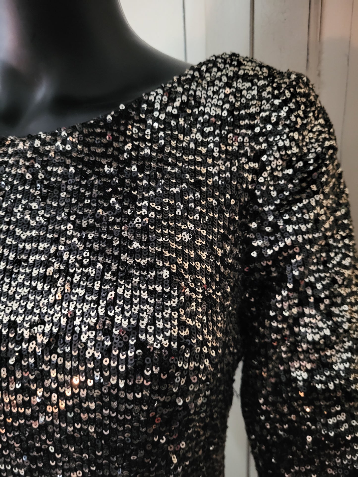 Vintage BIBA Heavy Sequin Cowl Back Dress