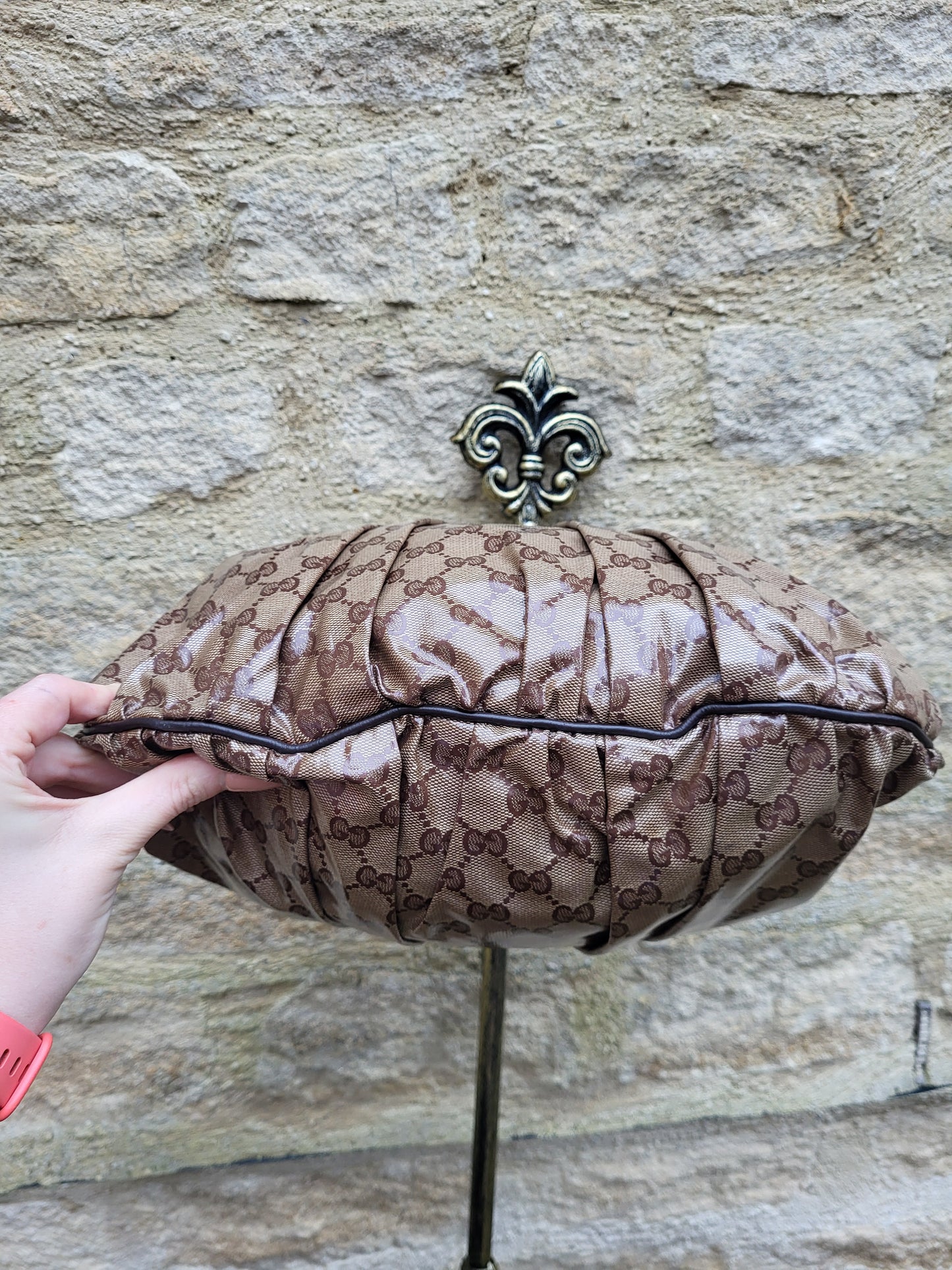 Gucci GG Crystal Canvas Monogram Hobo Bag