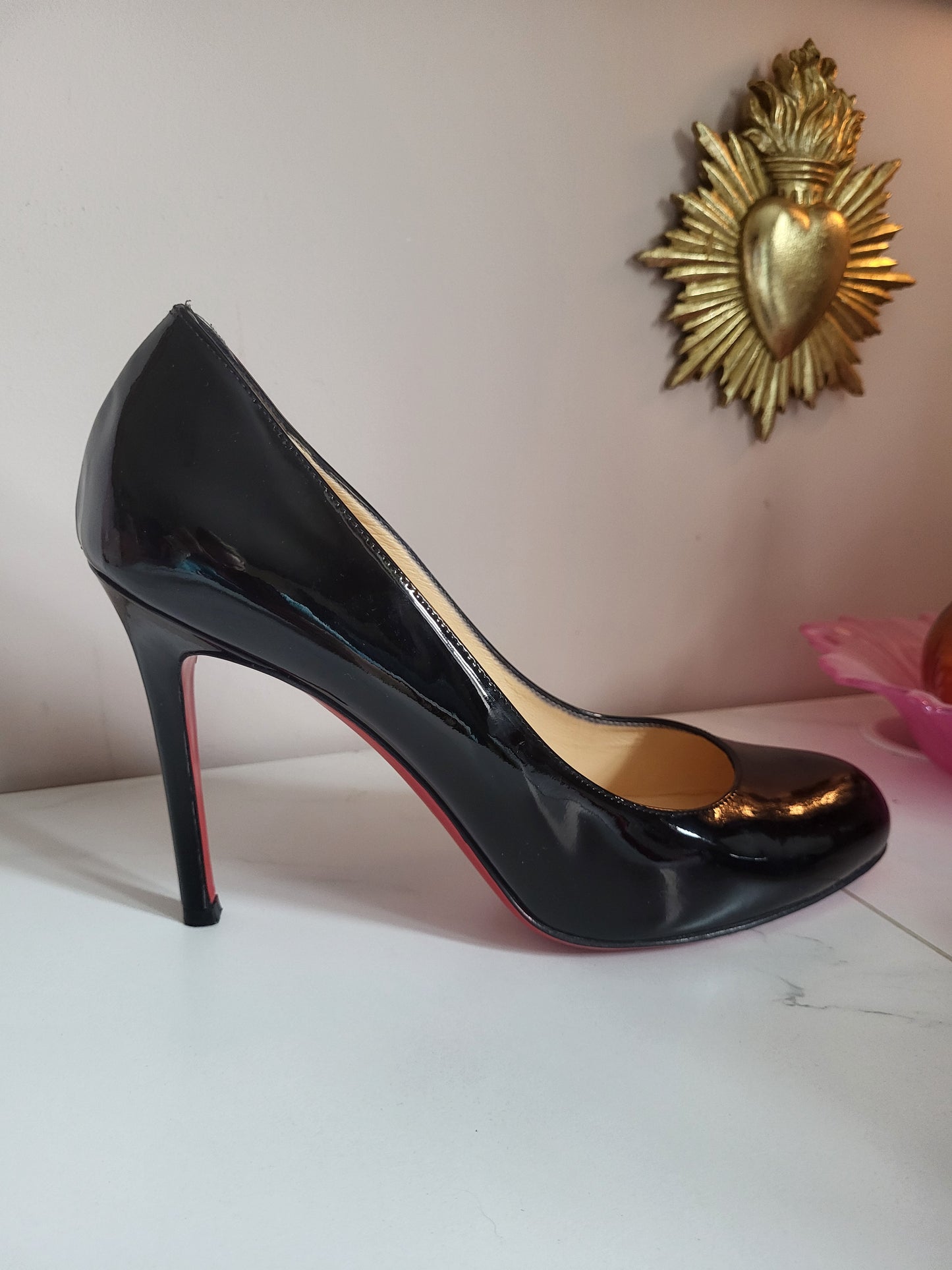 Christian Louboutin Patent Black Court Heels