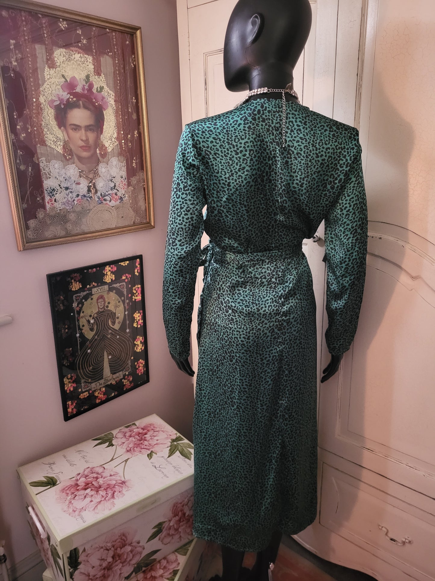 Dancing Leopard Deep Green Leopard Print Dress