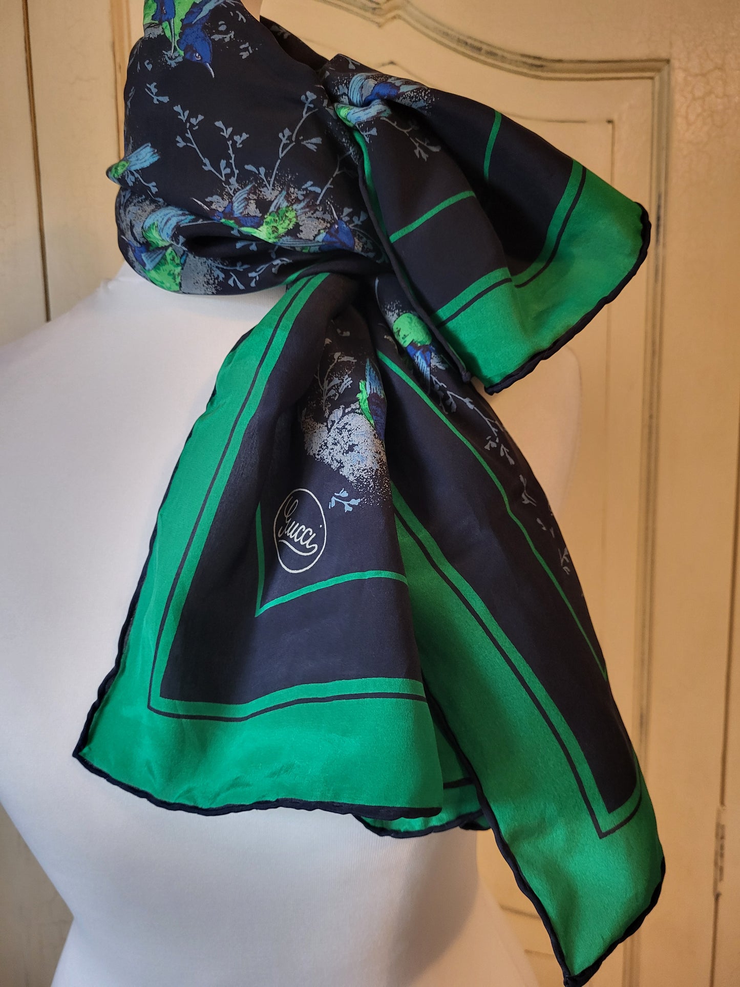 Gucci Vintage Silk Carré Scarf