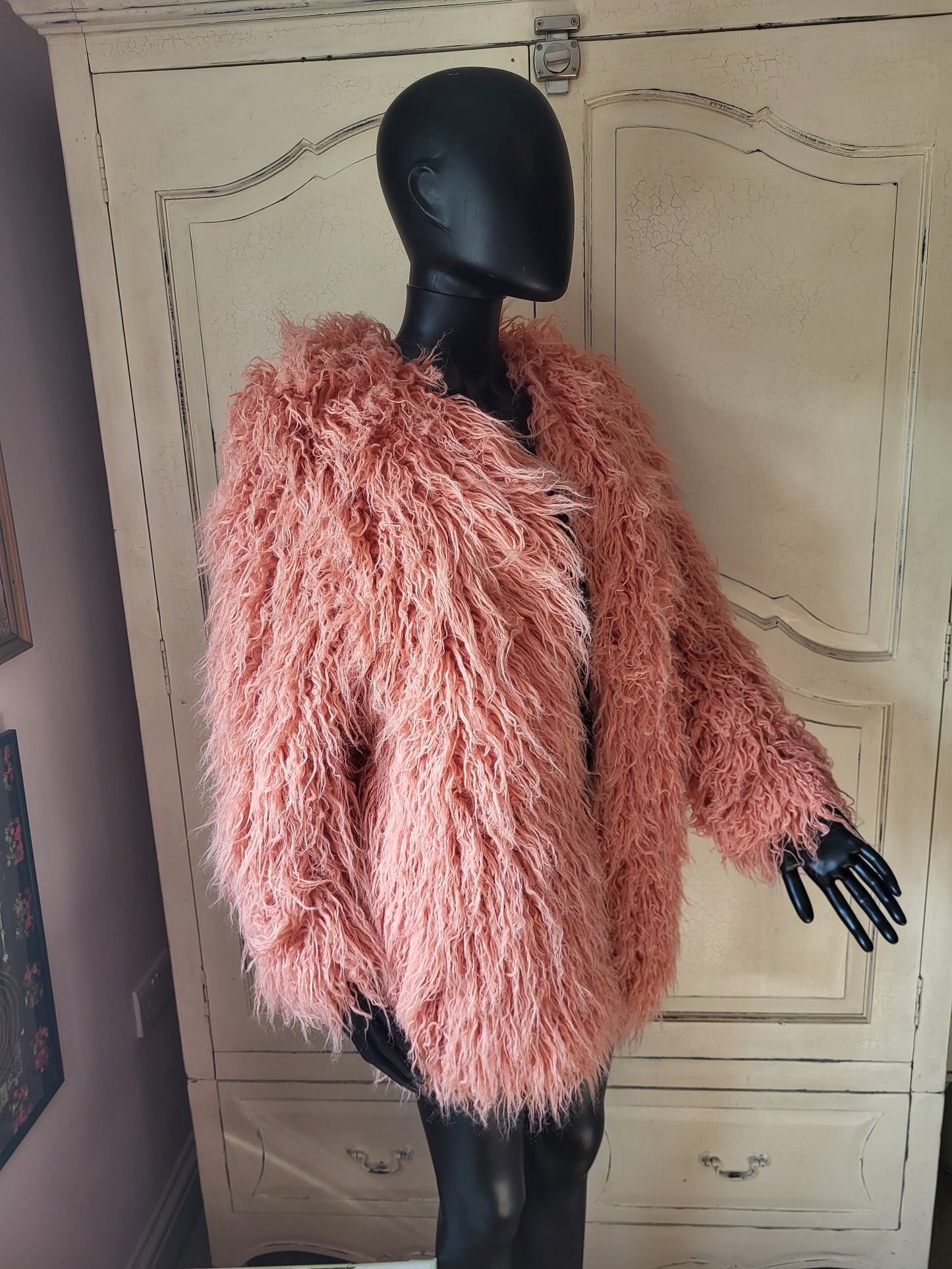 Vintage Peach Shaggy Jacket - Lost Ink
