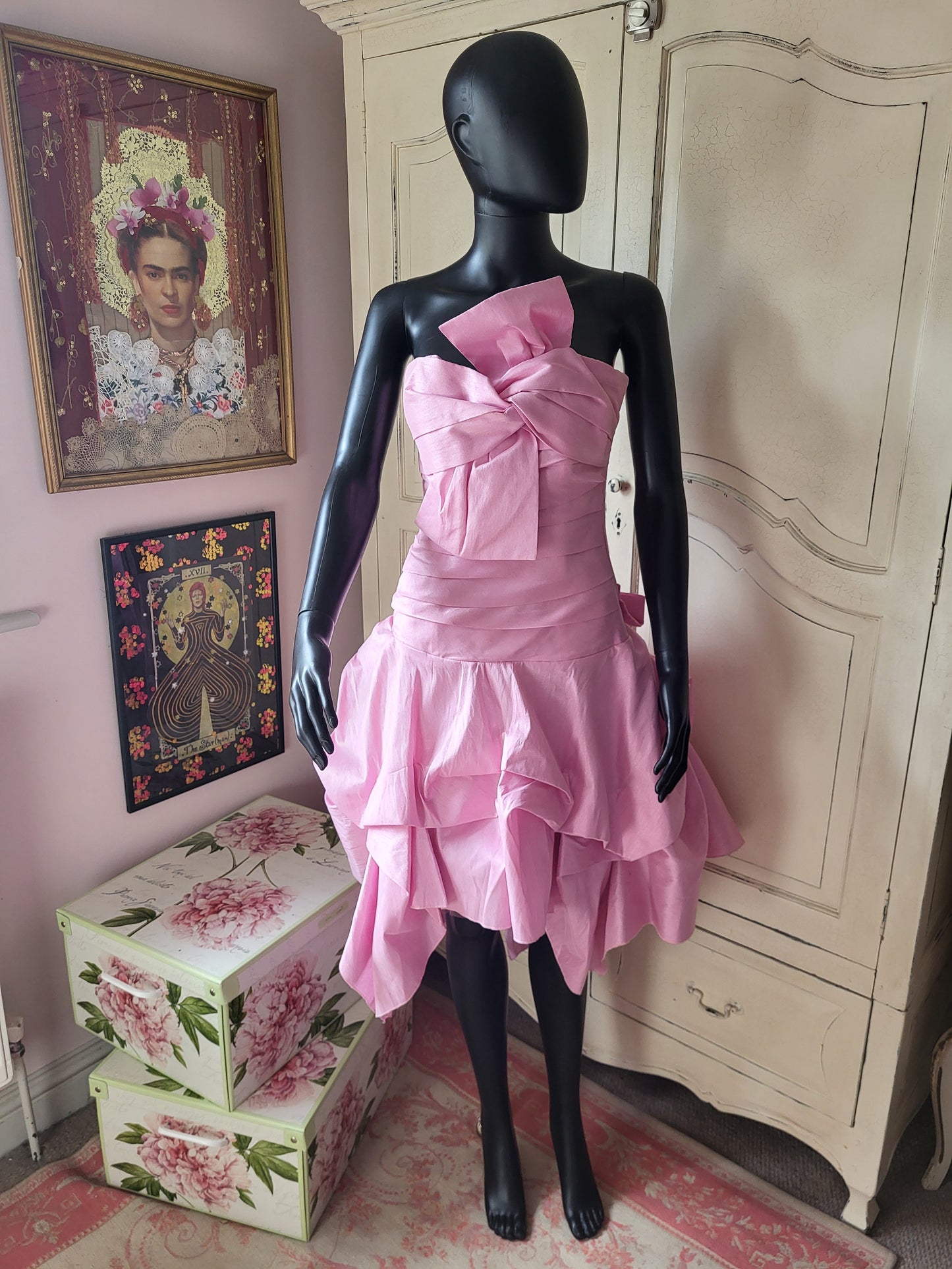 Pink Silk Taffeta Corset Dress