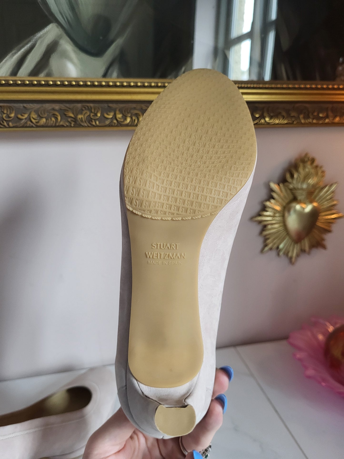 Stuart Weitzman Blush Pink Suede Court Heels