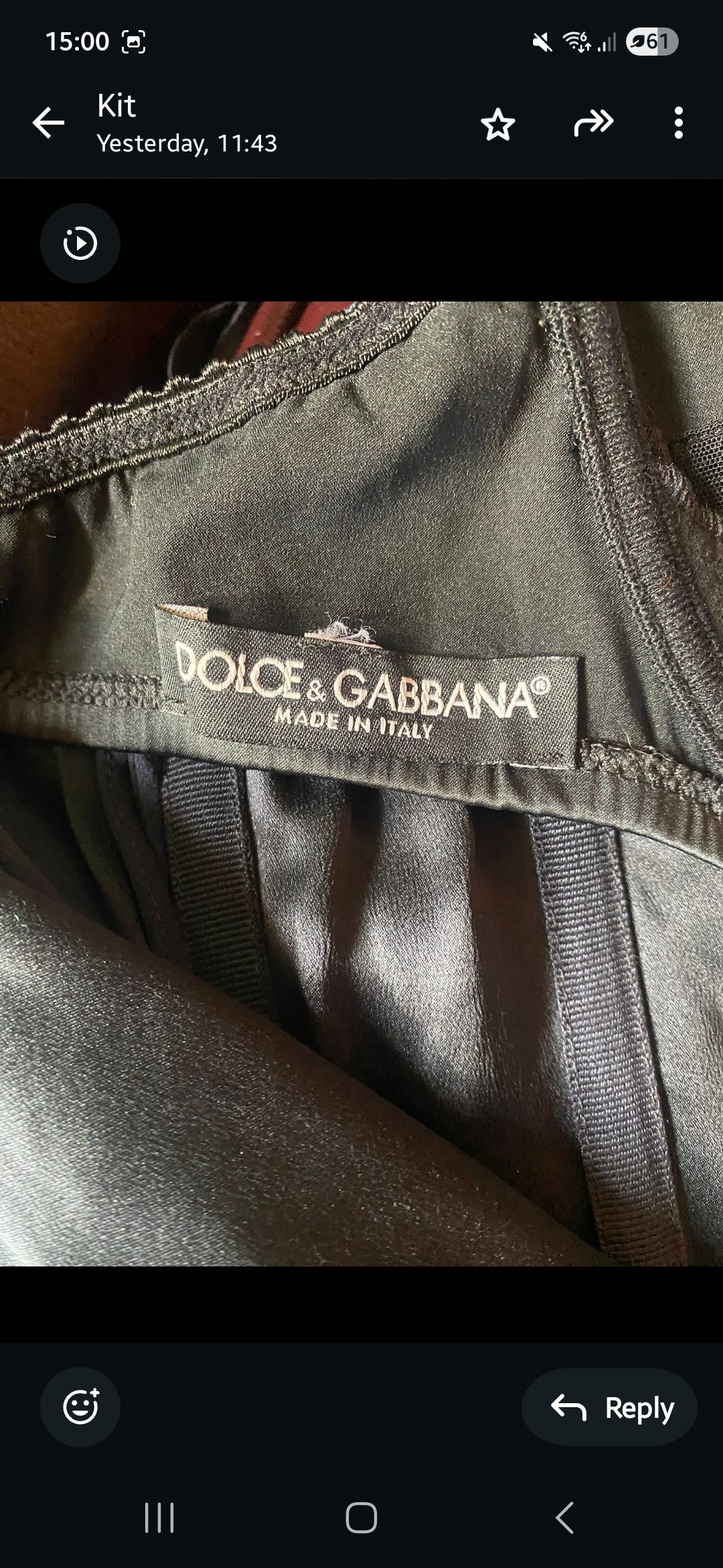 Vintage Dolce & Gabbana Black Silk Satin Dress