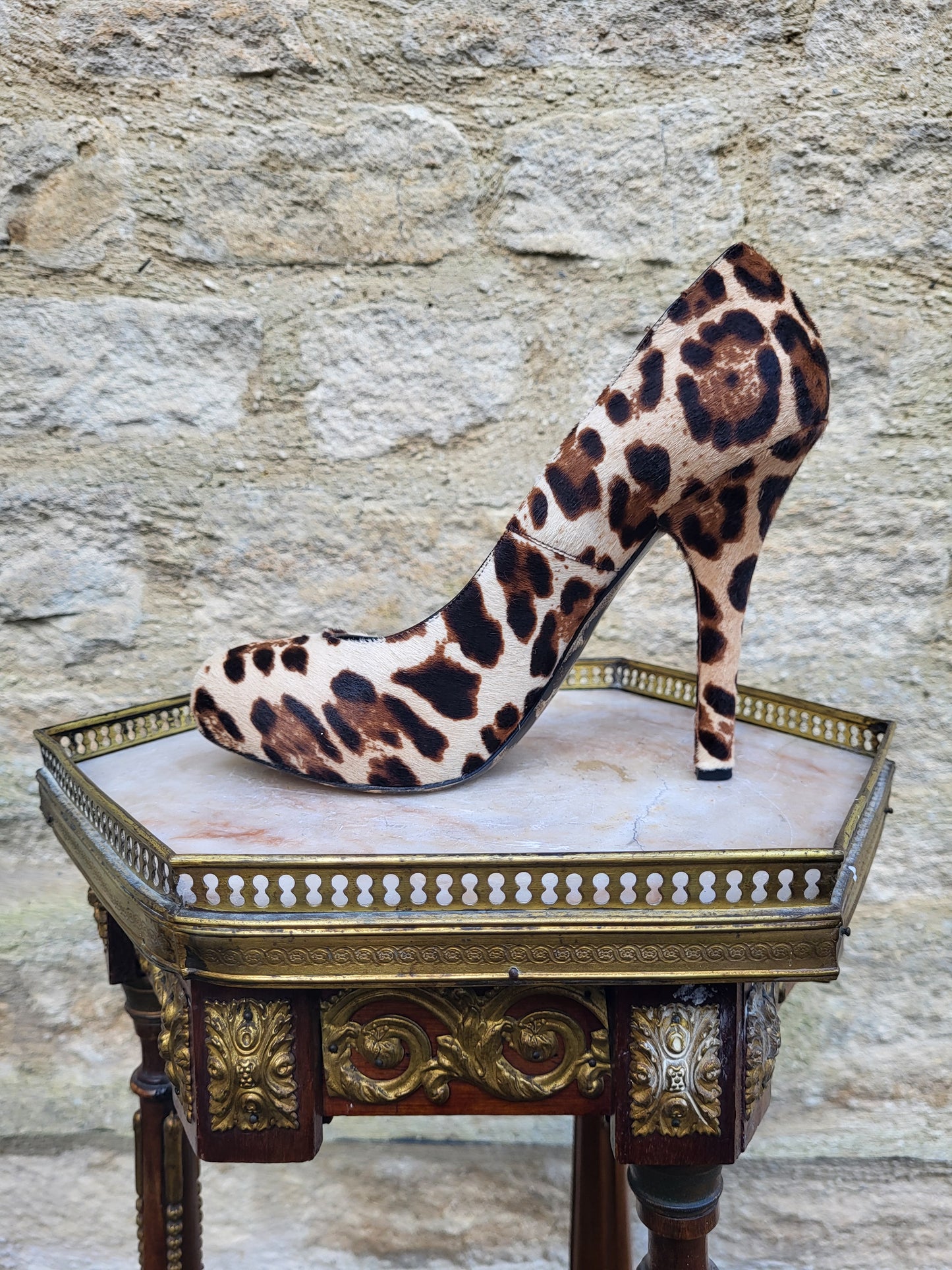 Vintage Dolce & Gabbana Pony Skin Leopard-Print Heels