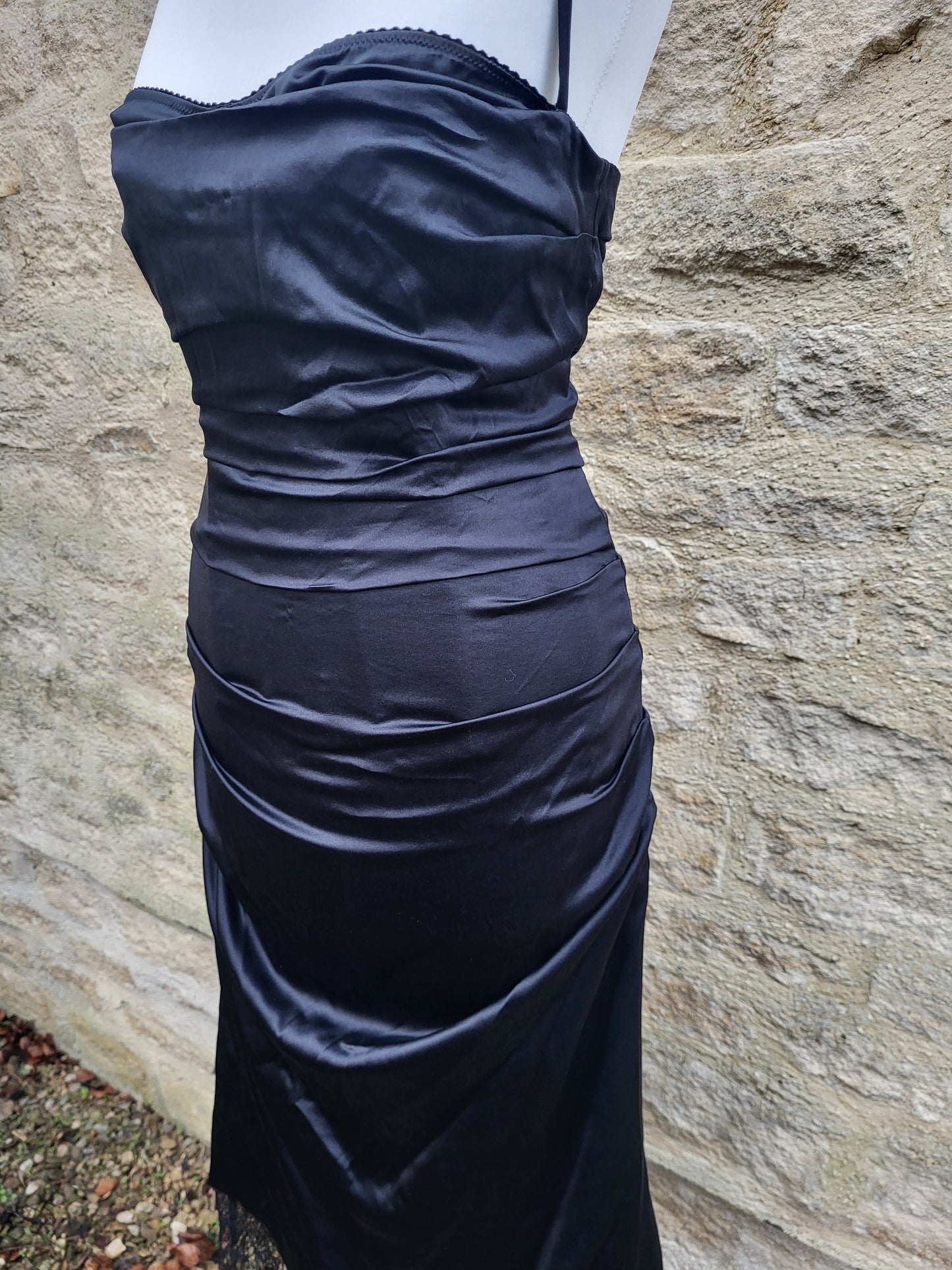 Vintage Dolce & Gabbana Black Silk Satin Dress