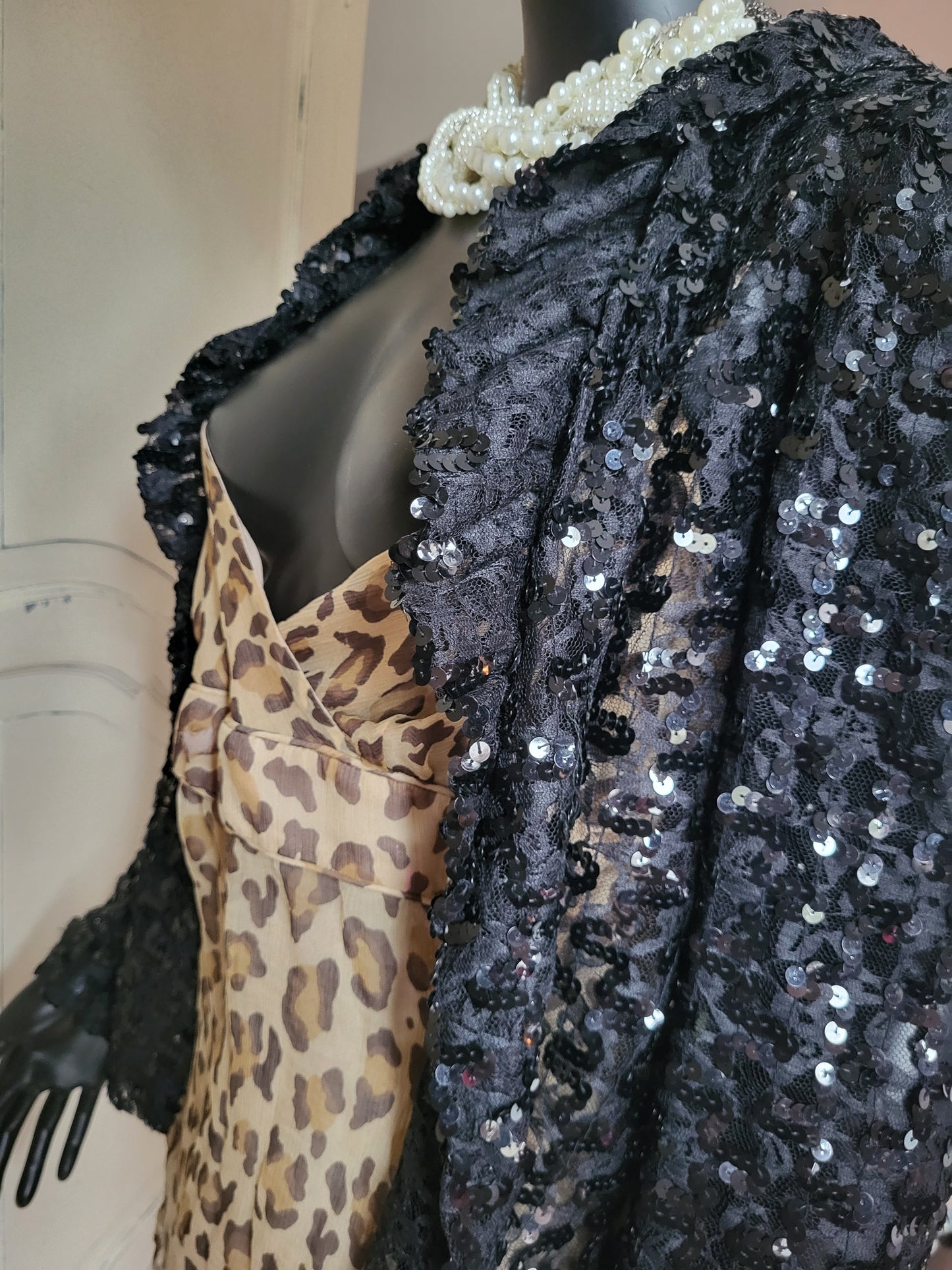 Heléne Sidel Black Vintage Sequin Jacket