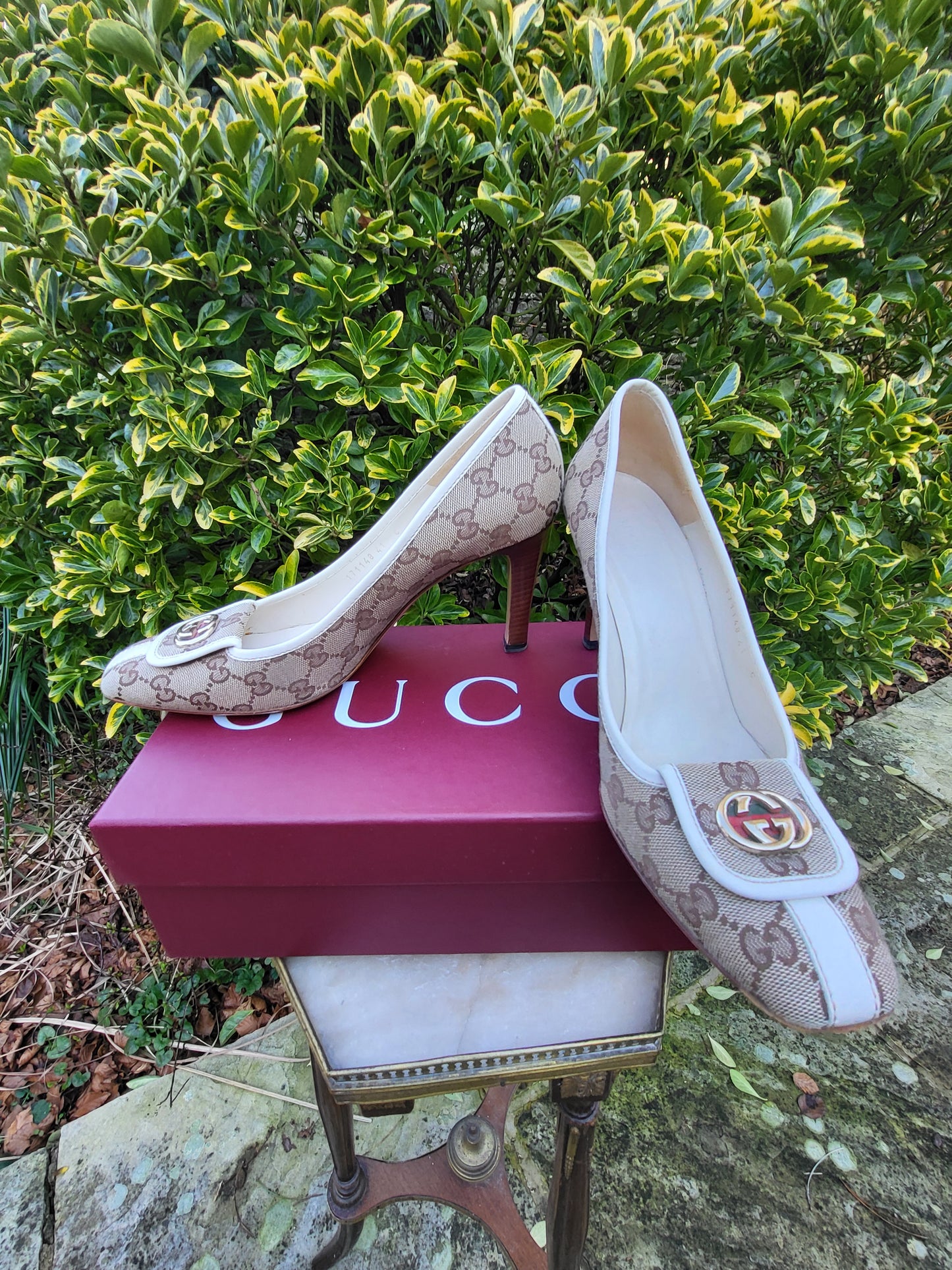 Gucci GG Monogram Canvas Pumps