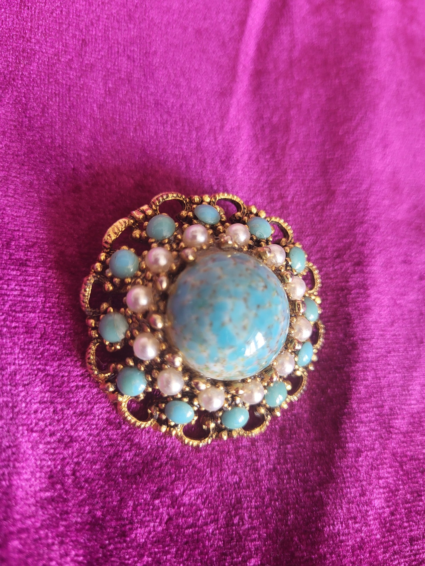 Vintage Turquoise Reverie Brooch