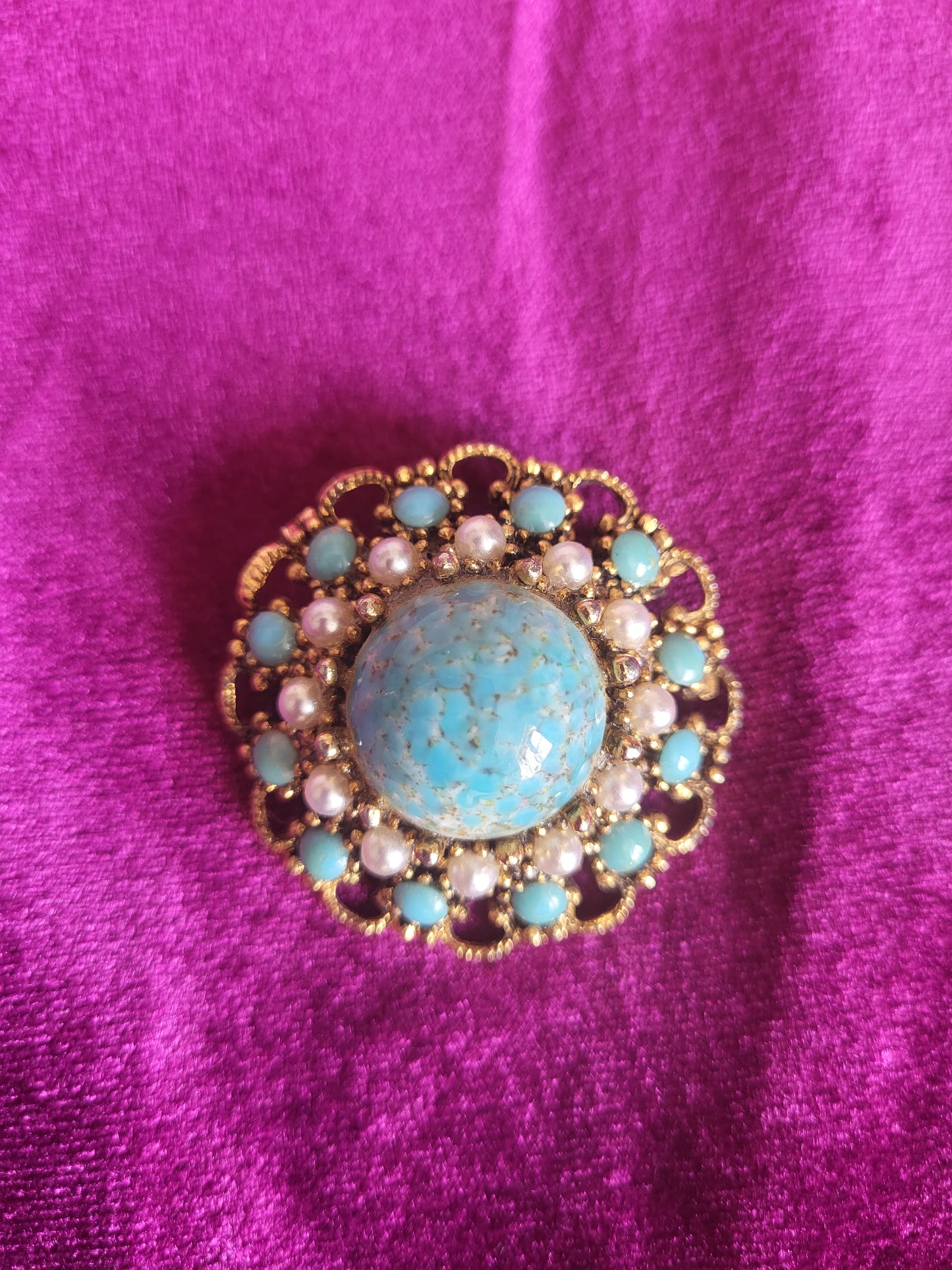 Vintage Turquoise Reverie Brooch