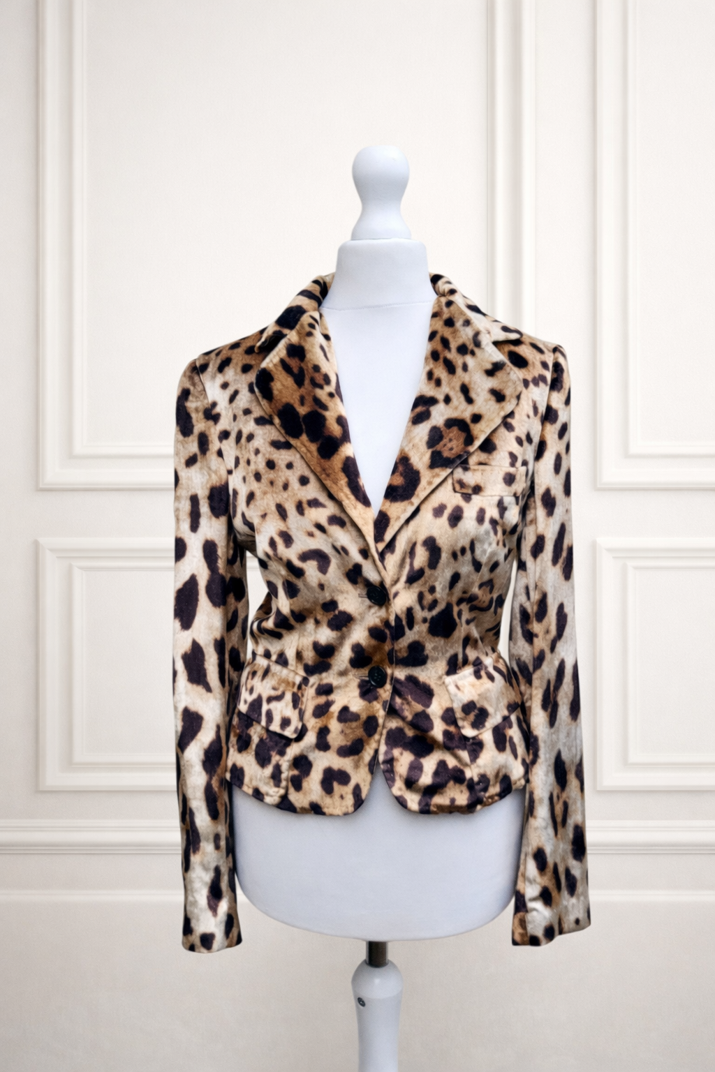Dolce & Gabbana Leopard Print Velvet Blazer