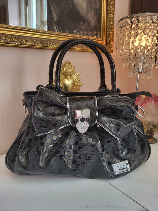 Jim Phimau Black Patent Bow Bag