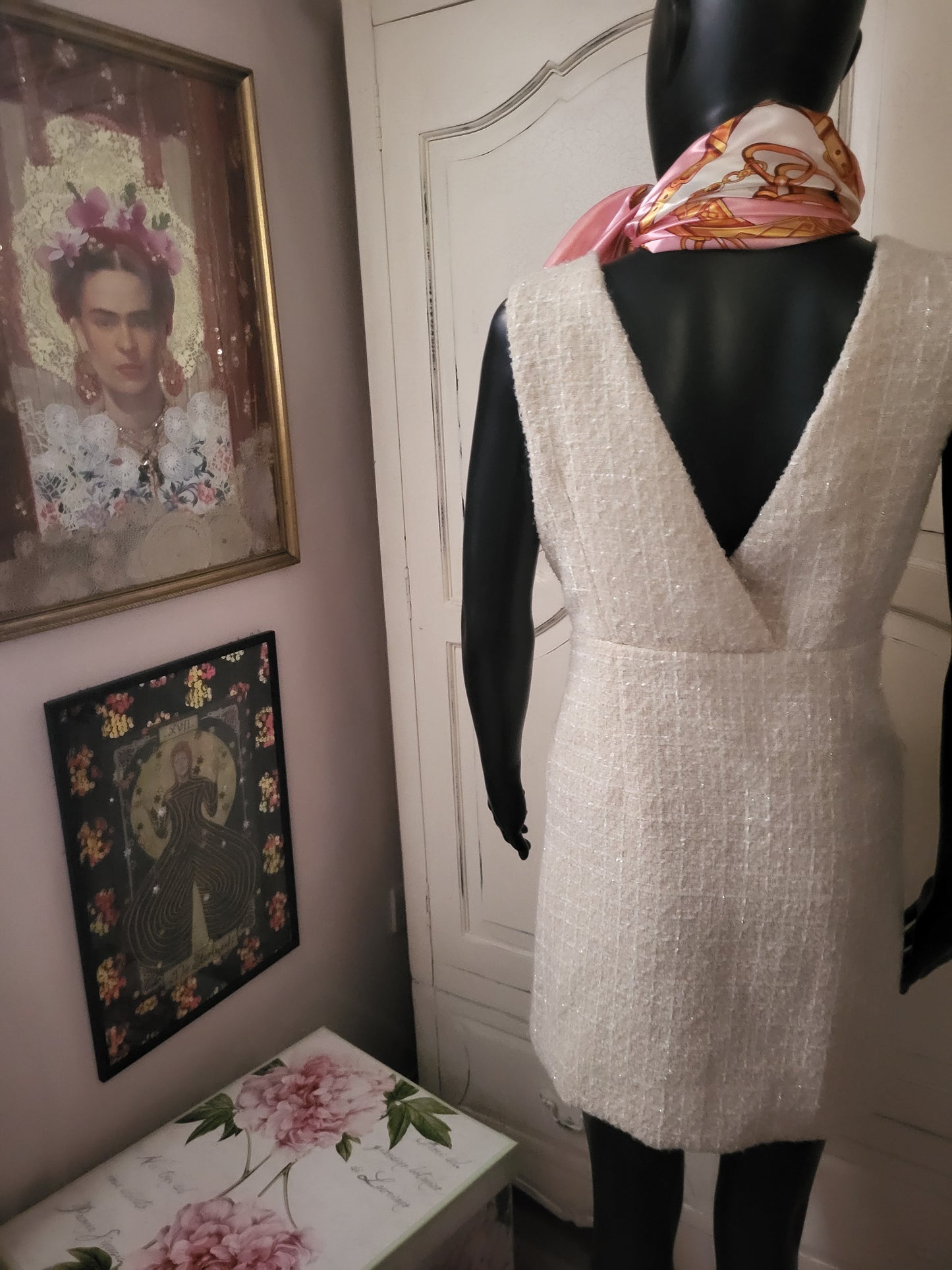 Daphnea Cream Tweed Dress