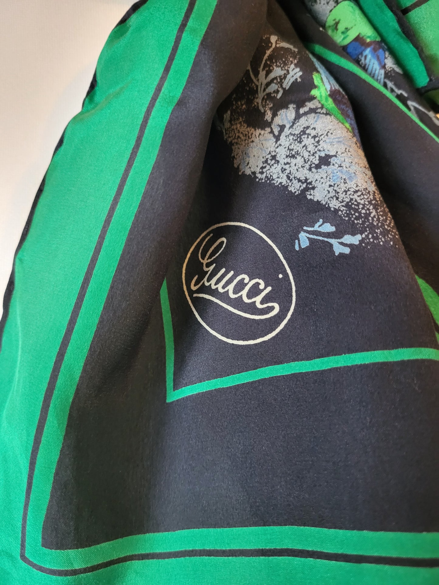 Gucci Vintage Silk Carré Scarf