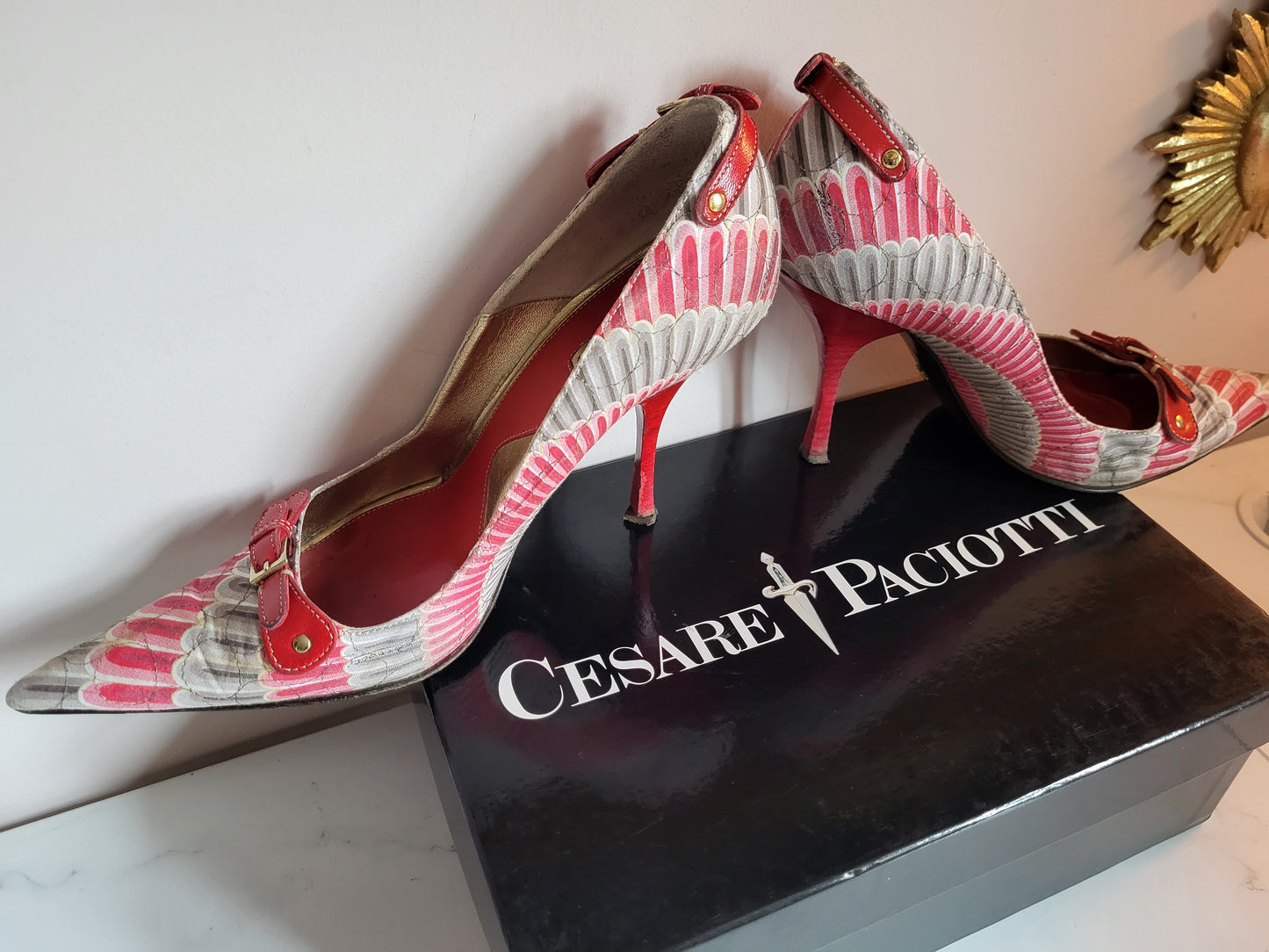 Vintage Cesare Paciotti Leather Lined Pointed Toe Court Heels