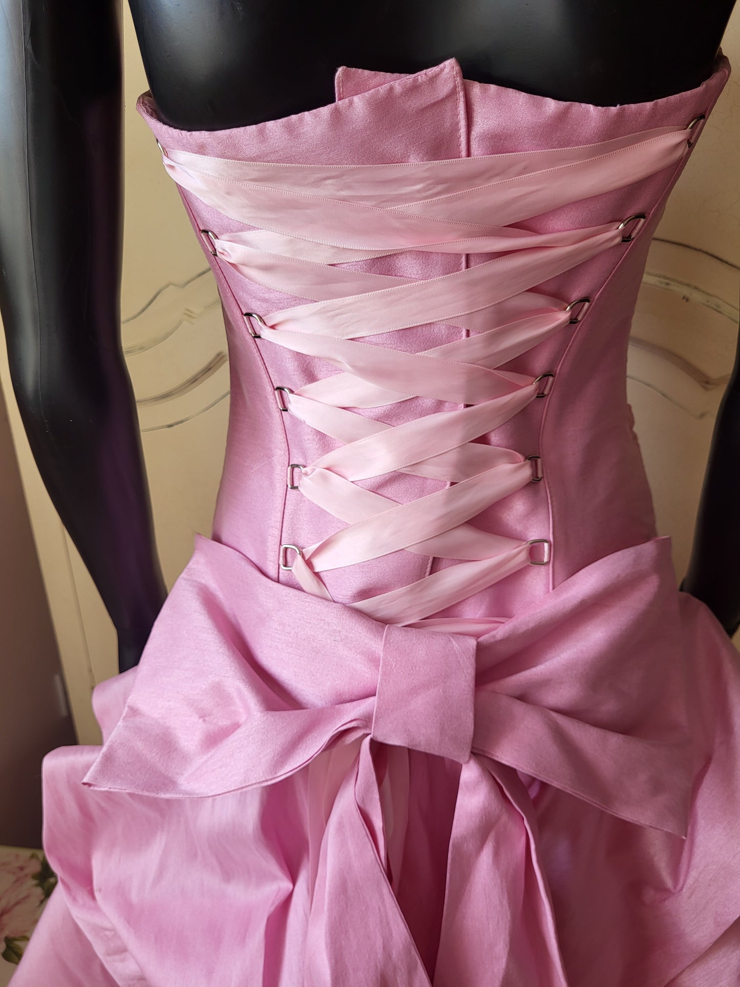 Pink Silk Taffeta Corset Dress