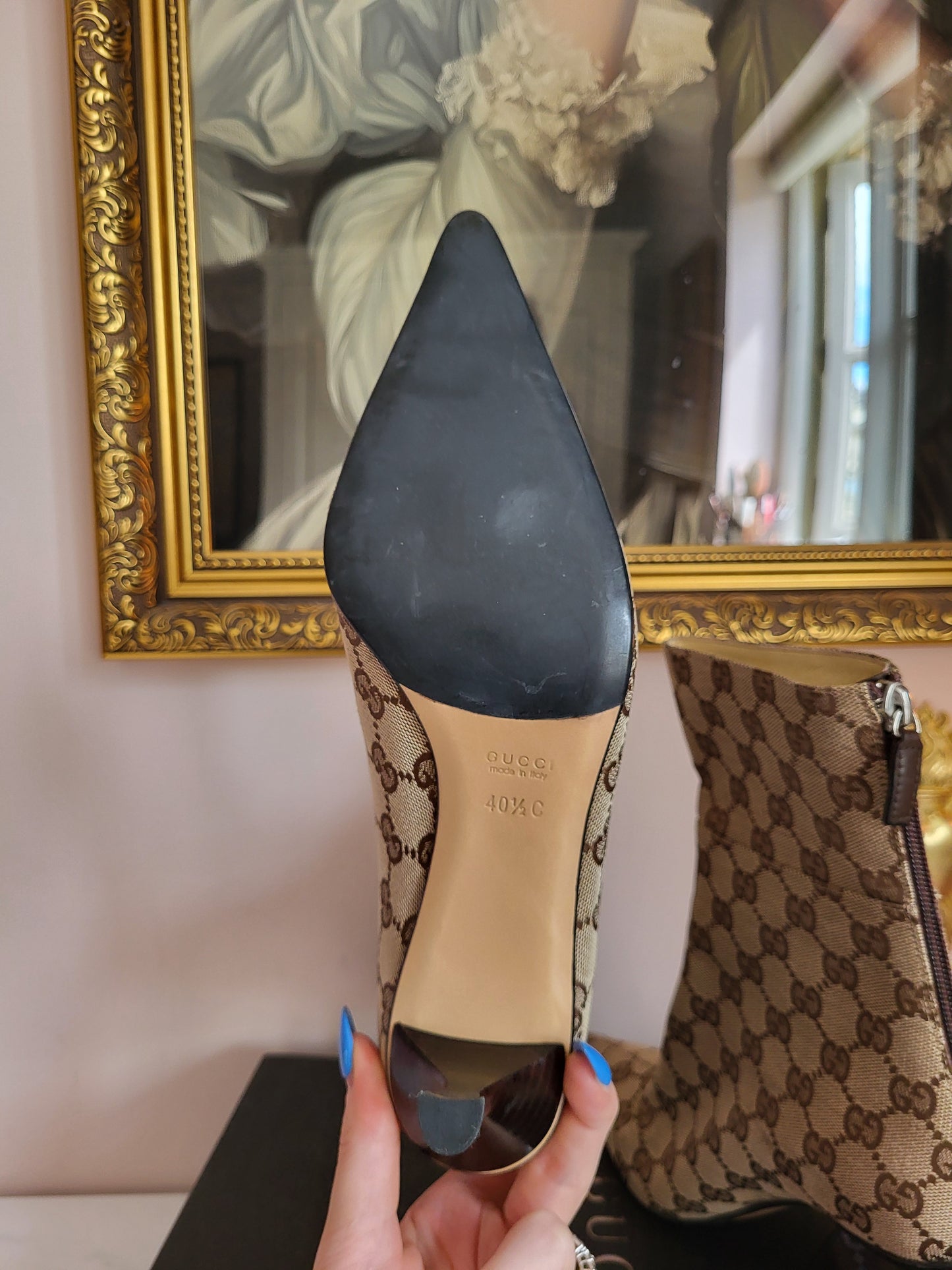Gucci Classic Monogram Print Boots