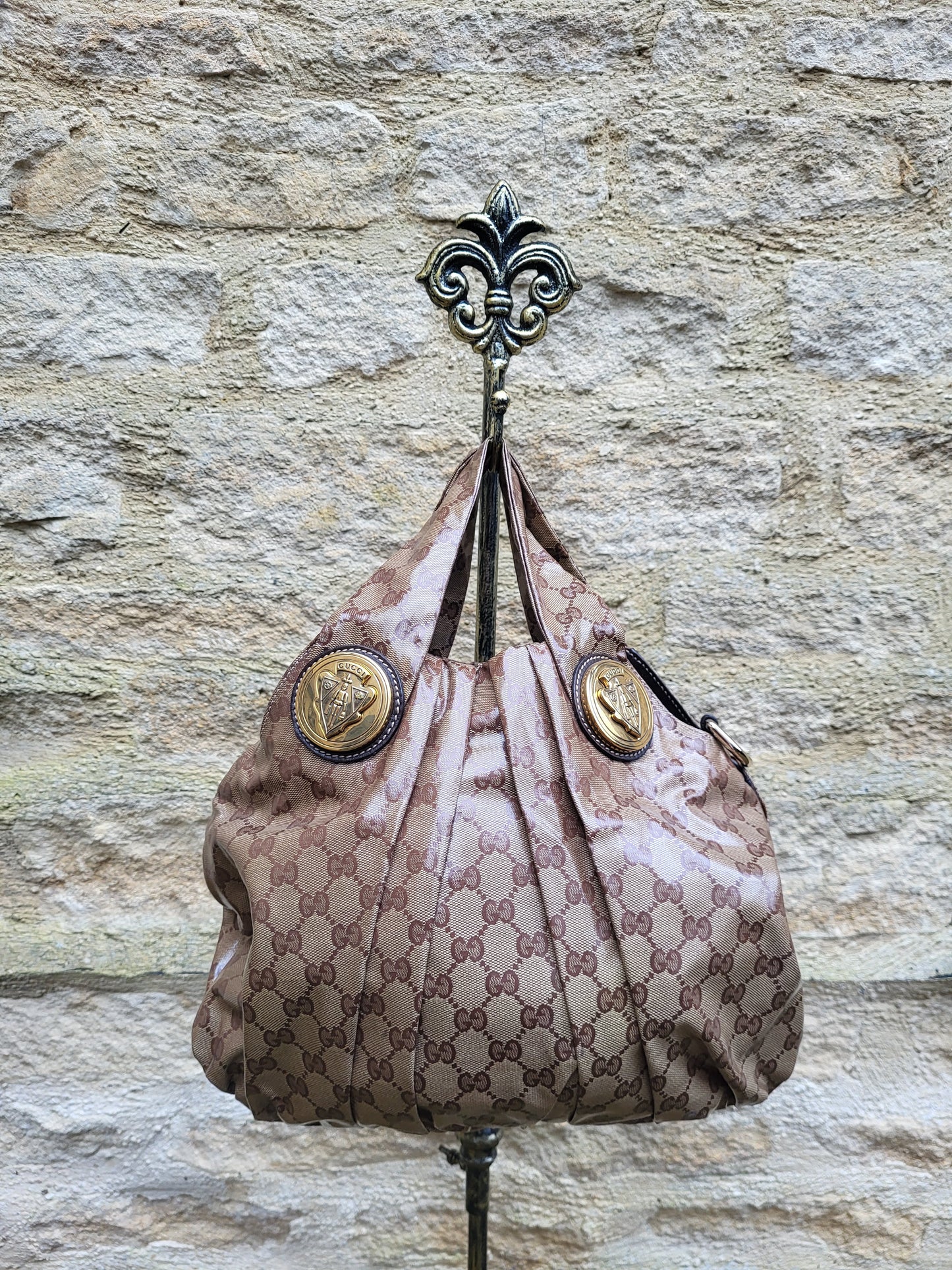 Gucci GG Crystal Canvas Monogram Hobo Bag